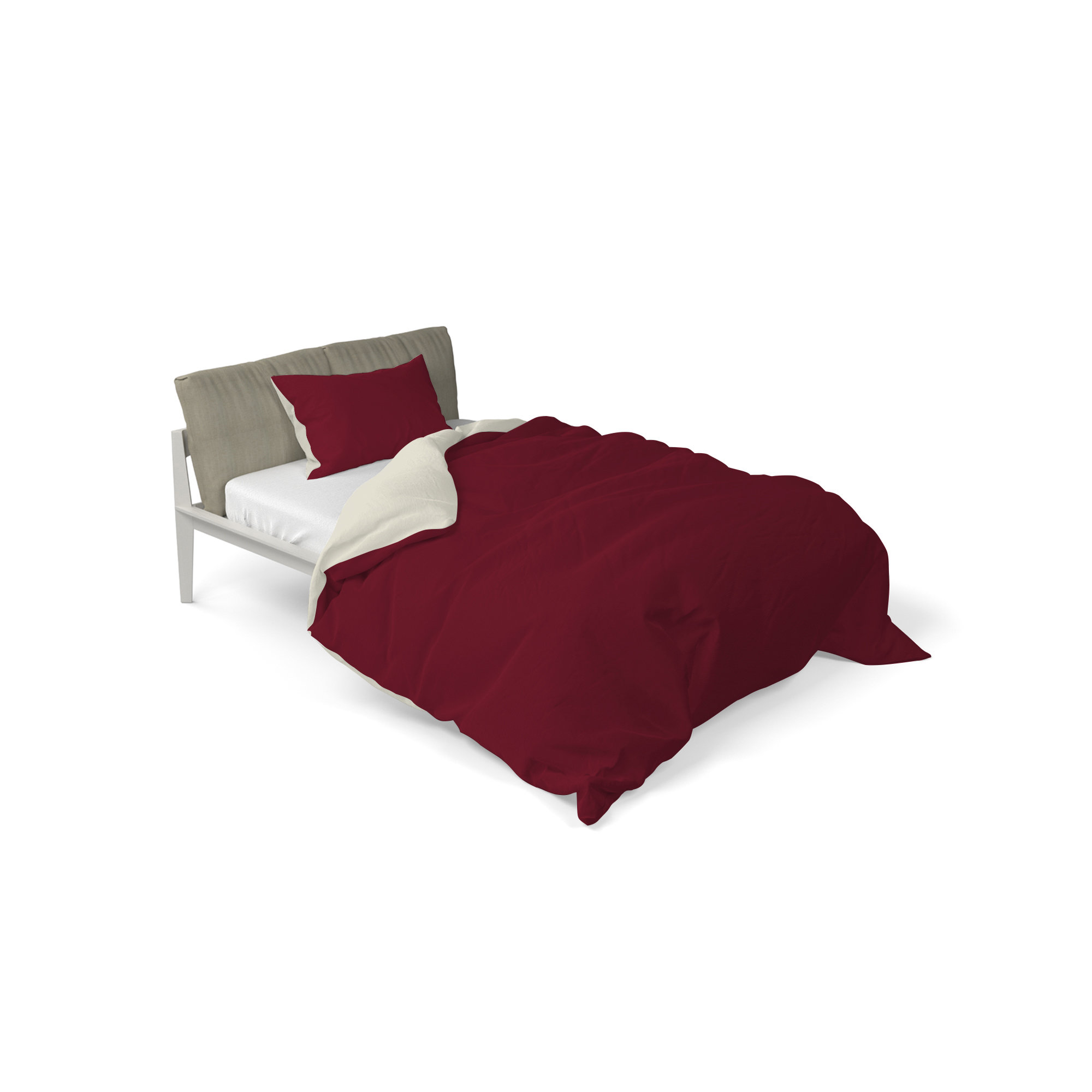 Natural Color Duvet Cover Set, Burgundy/Cream DATEX vista2