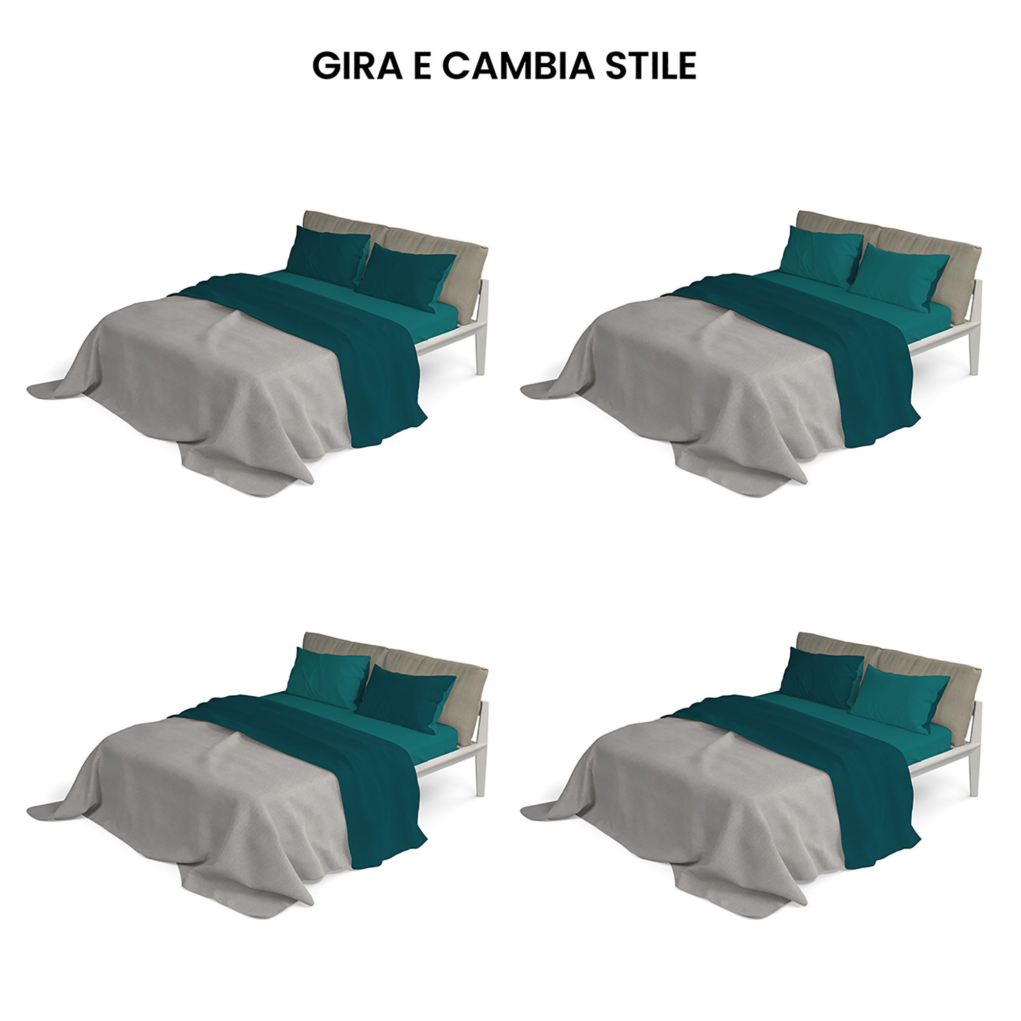Parure de lit Natural Color Line, vert huile/vert bouteille DATEX vista5