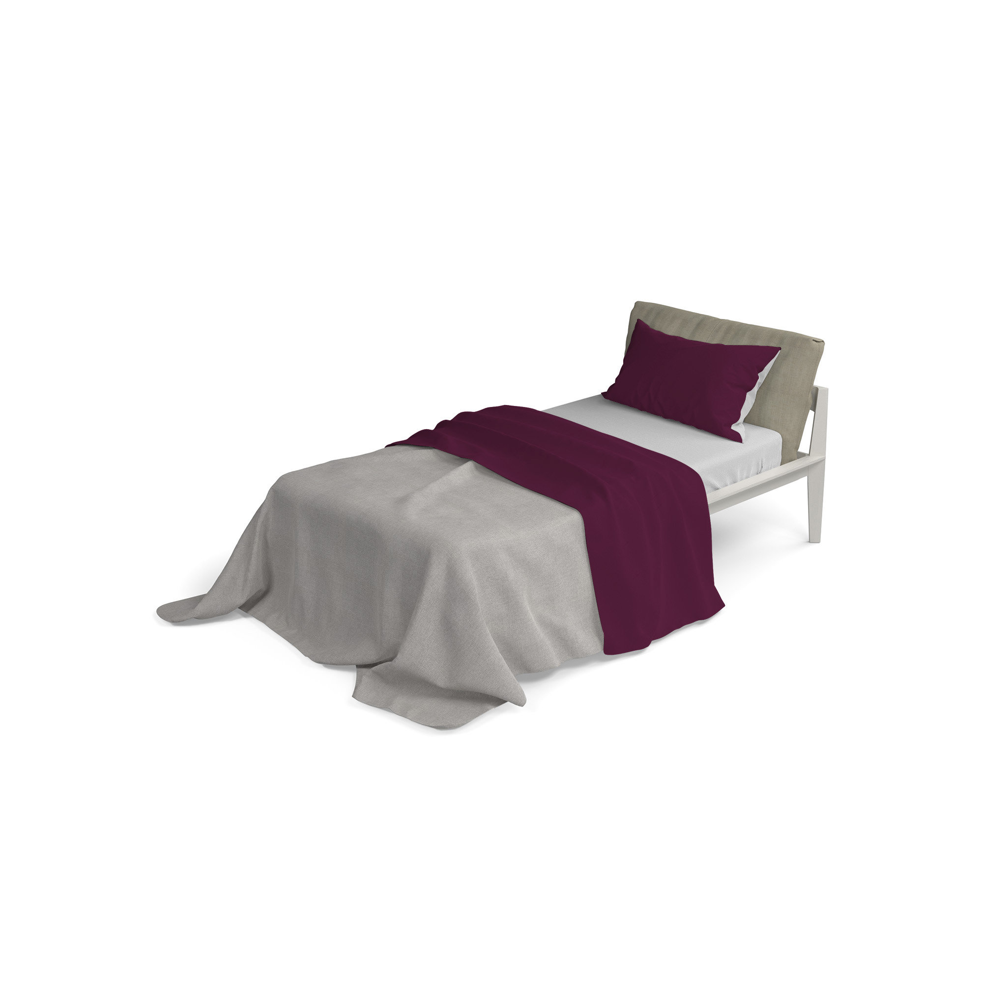 Parure de lit couleur naturelle, prune/gris clair DATEX vista2