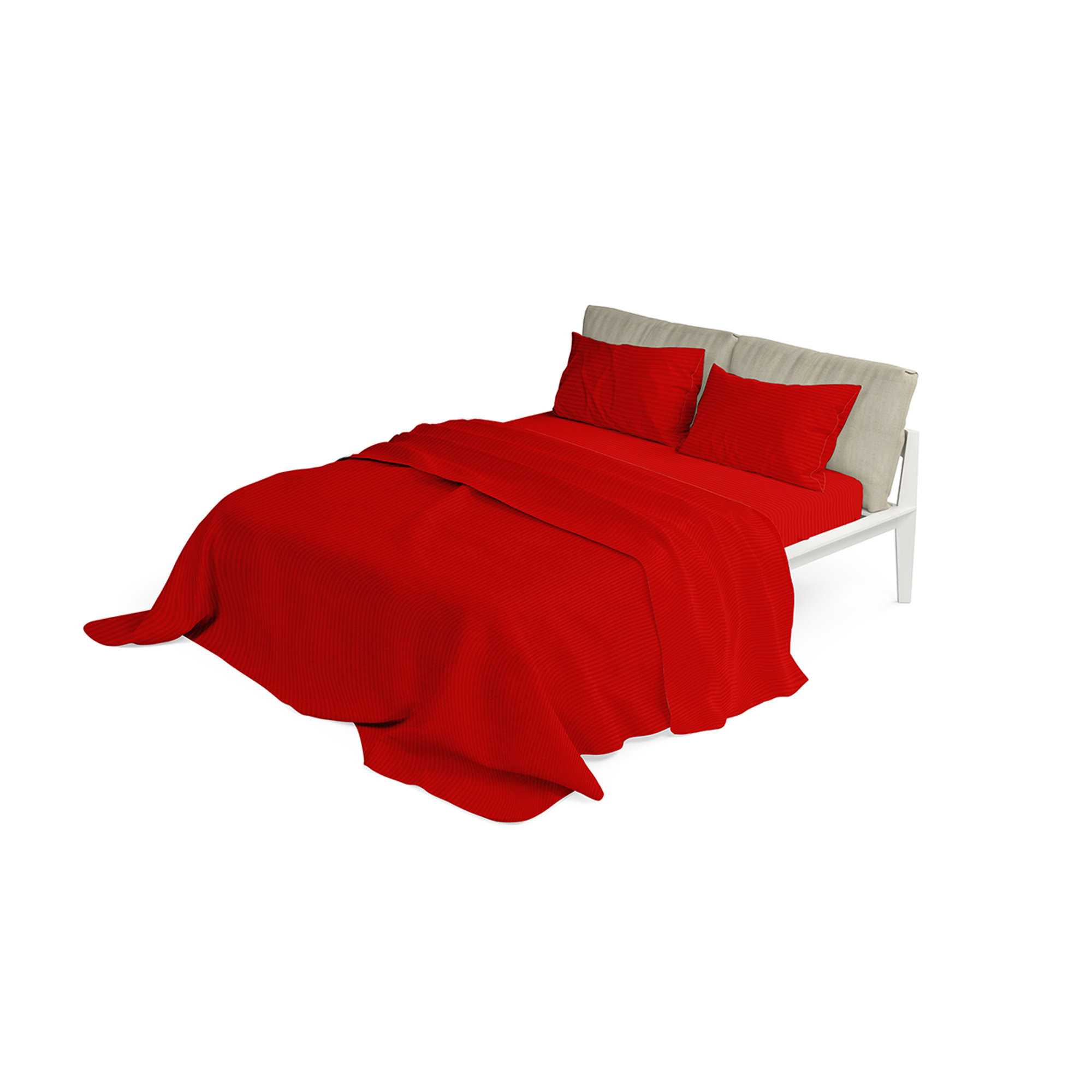 Parure de lit double en satin, rouge satiné DATEX vista1