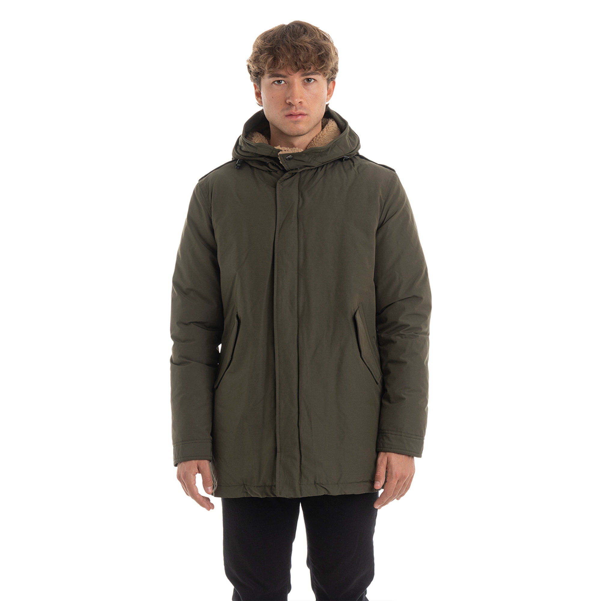 Parka Terranova 2 con cappuccio fisso verde militare Canadian vista0