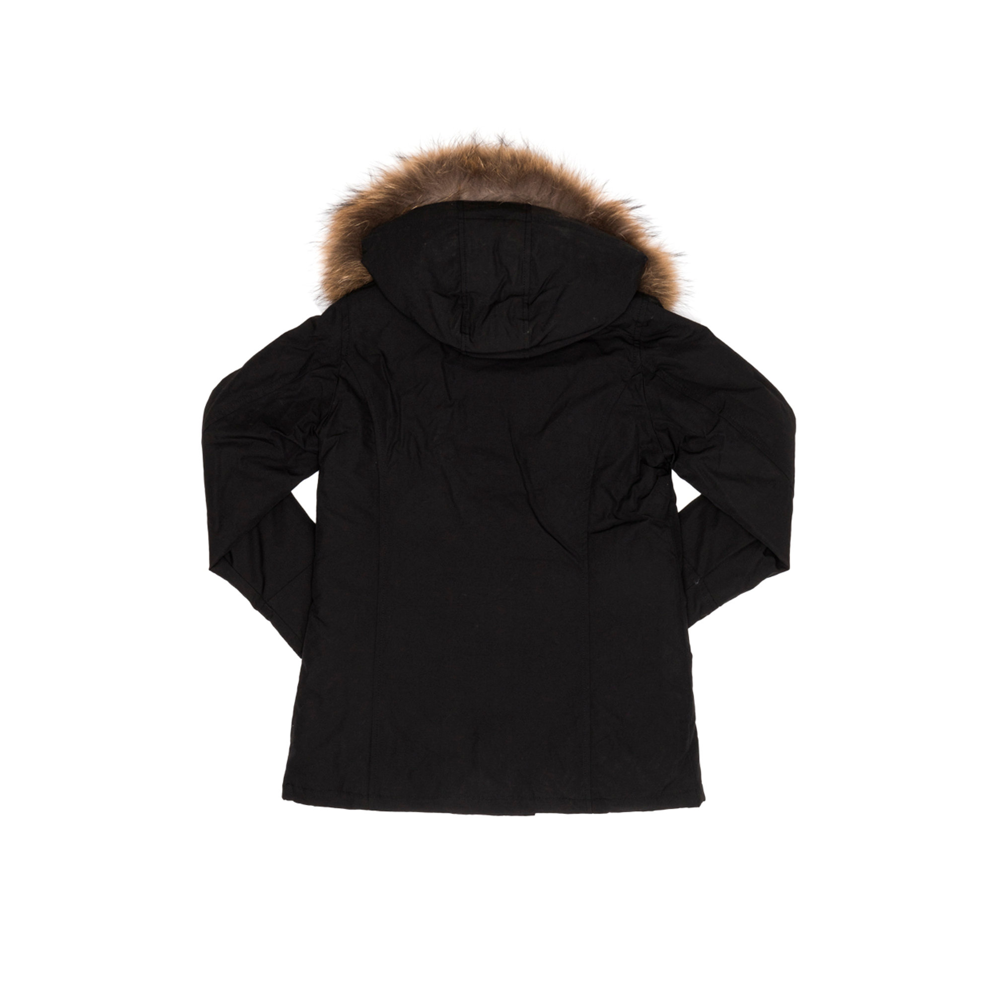 Giacca con cappuccio bordato da pelliccia nero Canadian vista1