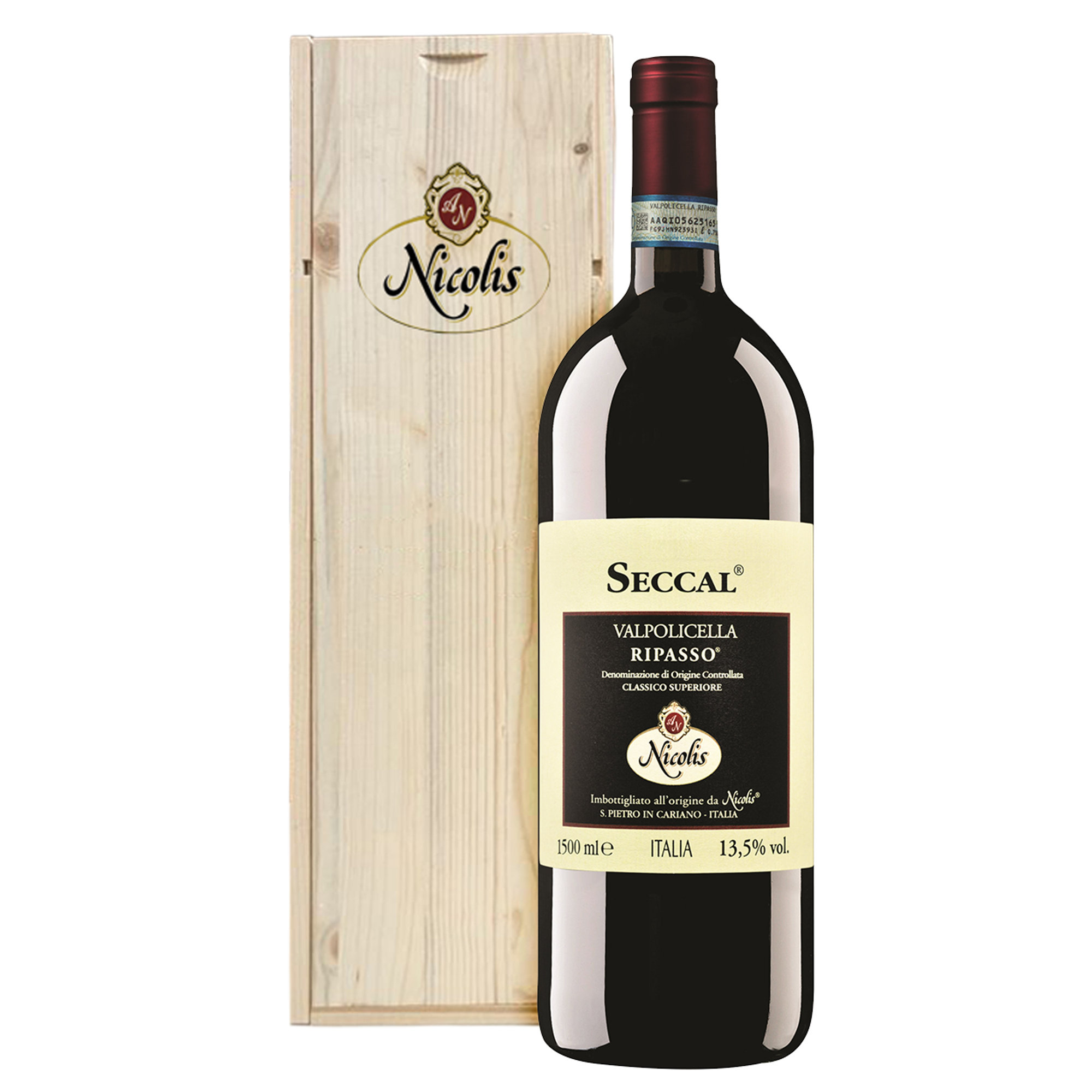 1 bottiglia Magnum - "Seccal" Valpolicella Ripasso Superiore DOC in cassa di legno 2017 Nicolis vista0