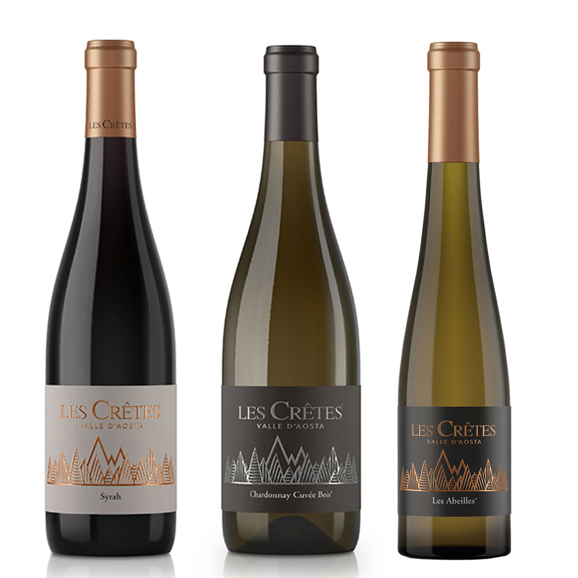 3 bottiglie miste: Syrah - Chardonnay Cuvèe Bois - Les Abeilles Les Cretes vista0