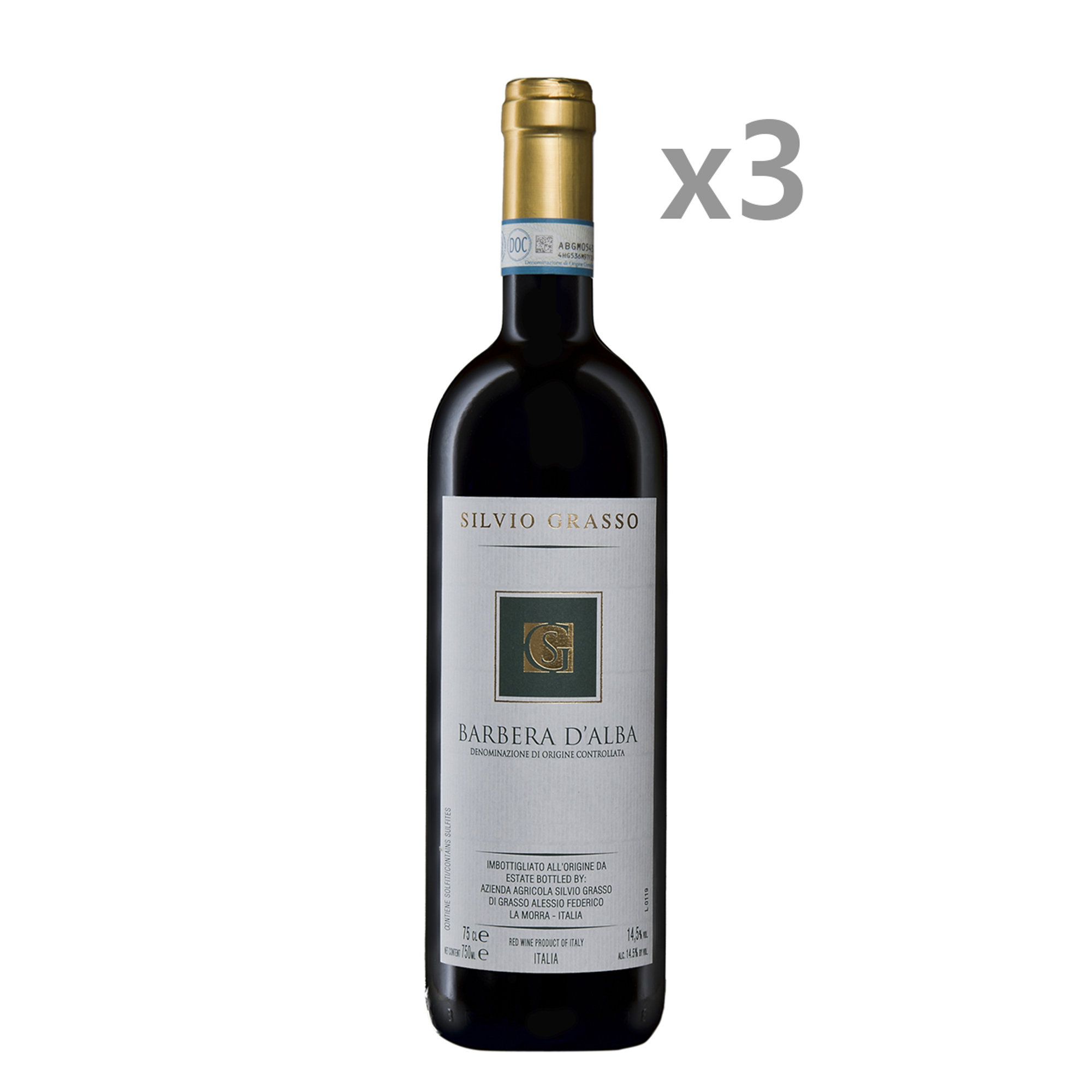 3 bottiglie - Barbera d'Alba DOC 2020 Silvio Grasso vista0