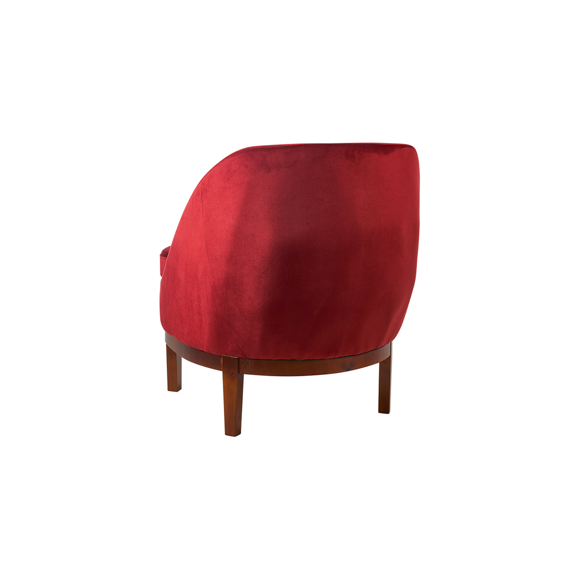 Poltrona Isotta con base in legno, rosso cinabro Novità Home vista1
