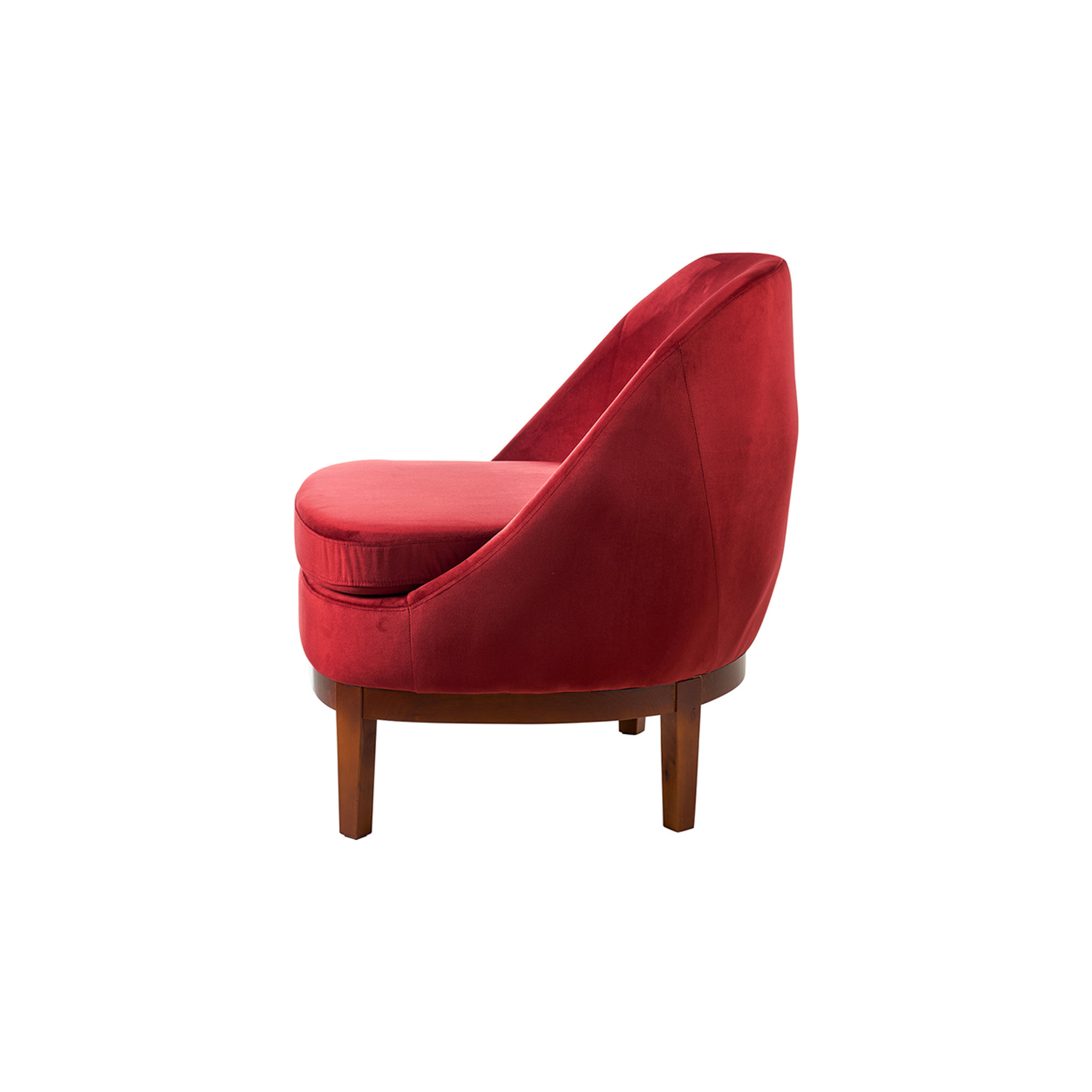 Poltrona Isotta con base in legno, rosso cinabro Novità Home vista2
