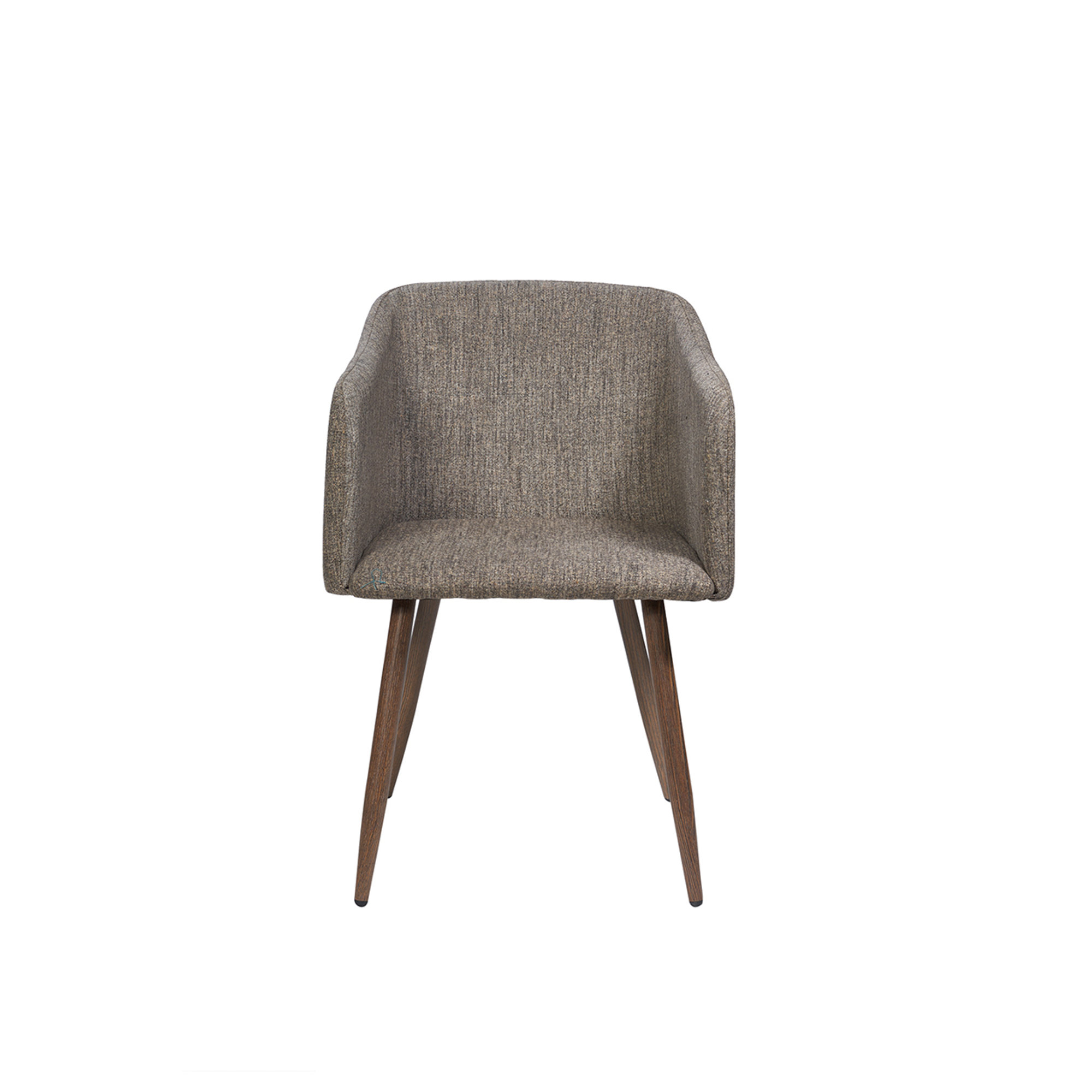 Ada - Set 2 poltroncine imbottite in tessuto marrone melange Novità Home vista1