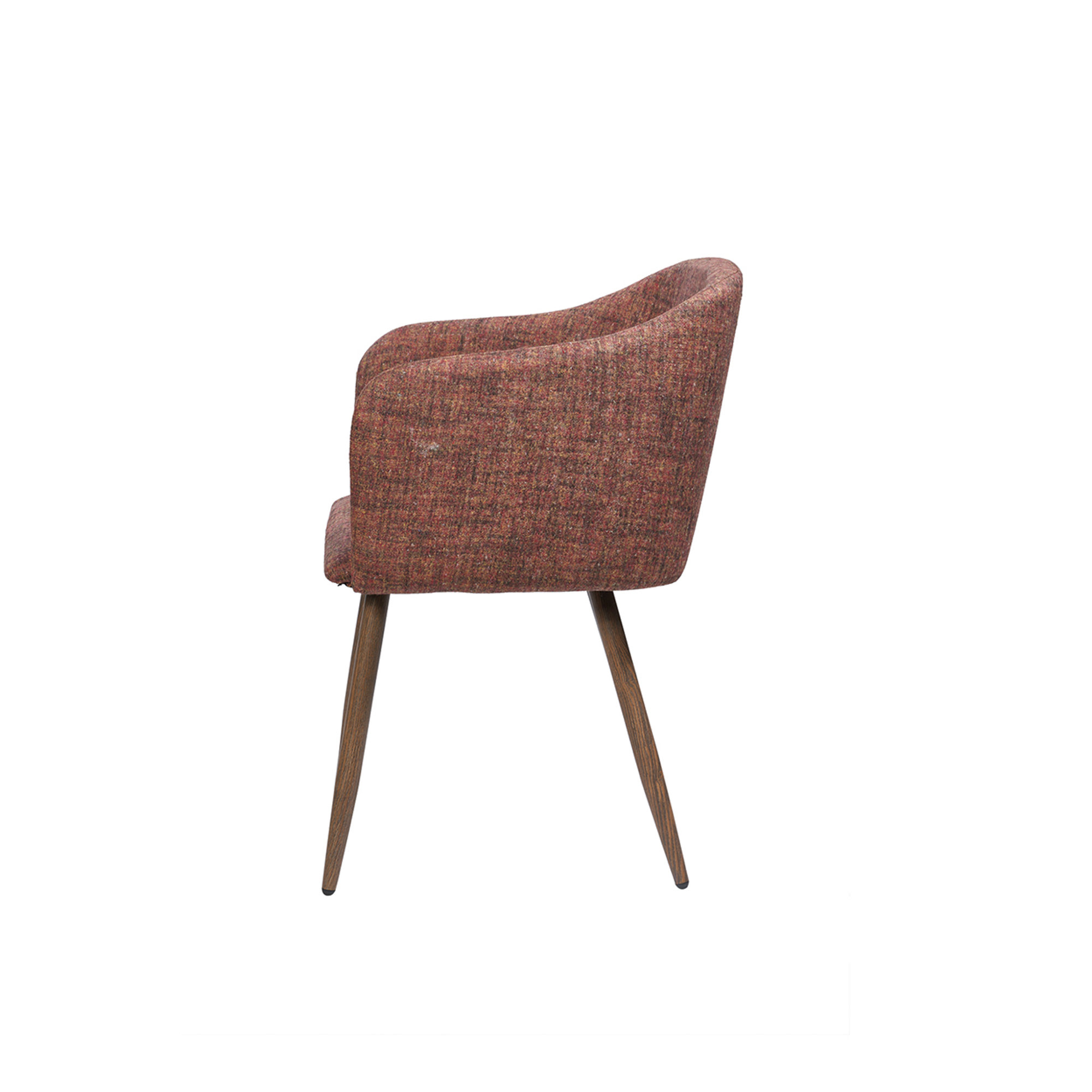 Ada - Set 2 poltroncine imbottite in tessuto rossa melange Novità Home vista2
