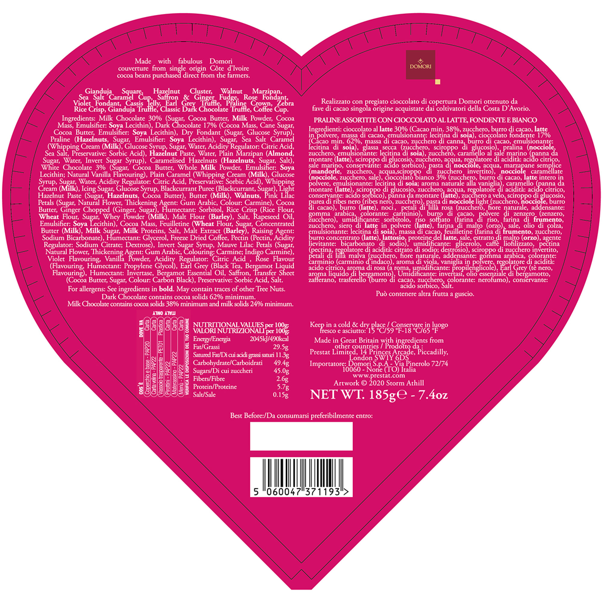 « The Heart Box » - Chocolats assortis 185 gr Prestat vista1
