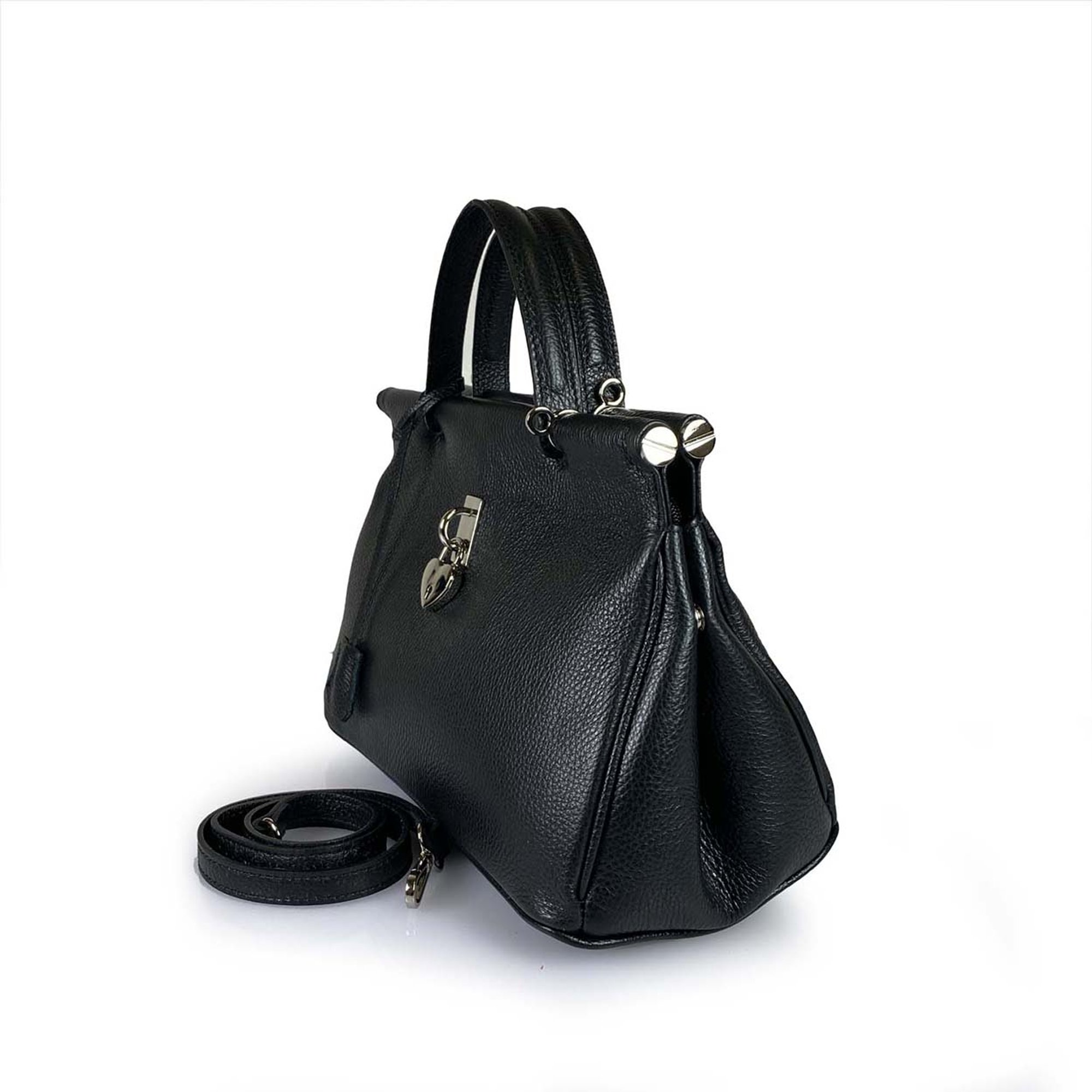 Florence bag CUORE borsa con doppi manici nera Florence Bags vista3