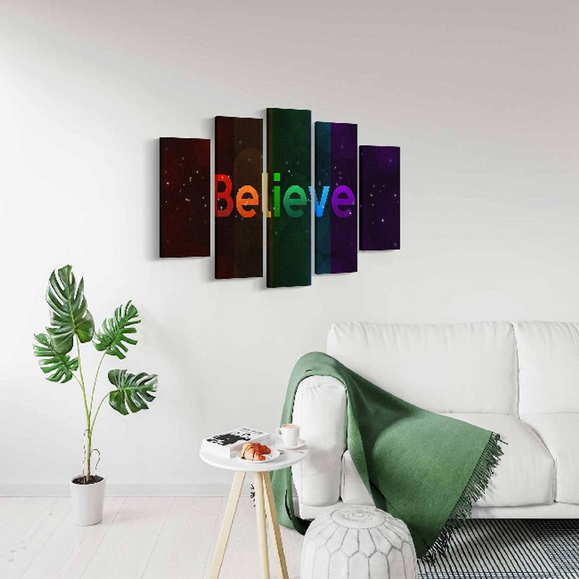 Citation - Impression sur toile - Multicolore - 100 x 3 x 60 cm Homemania vista1