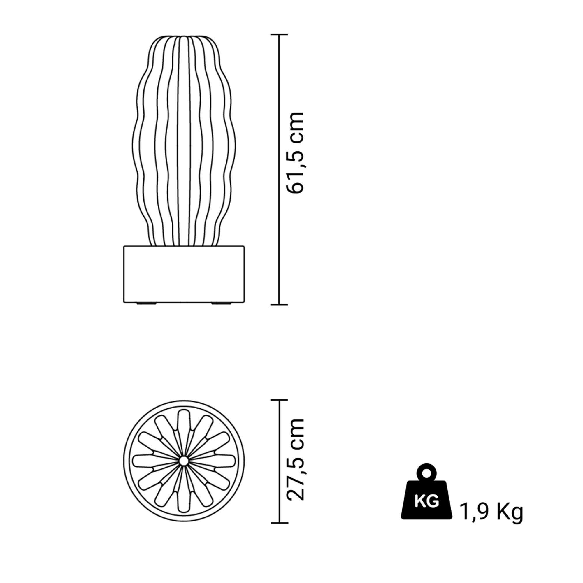 Complemento decorativo Cactus Long, colore acqua di panarea Serralunga vista1