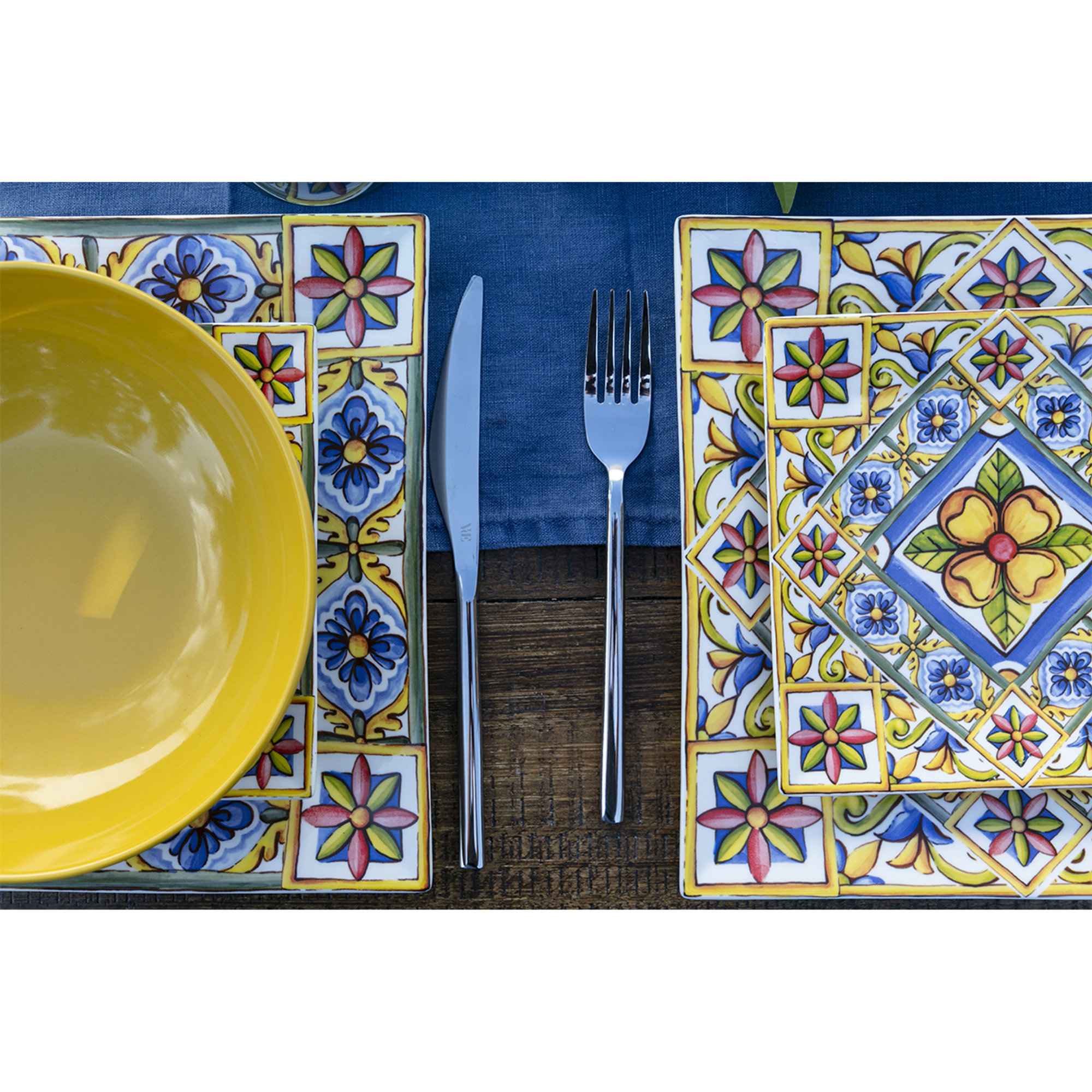 Juego de 6 platos cuadrados Coastal, colores surtidos Villa d'Este vista13