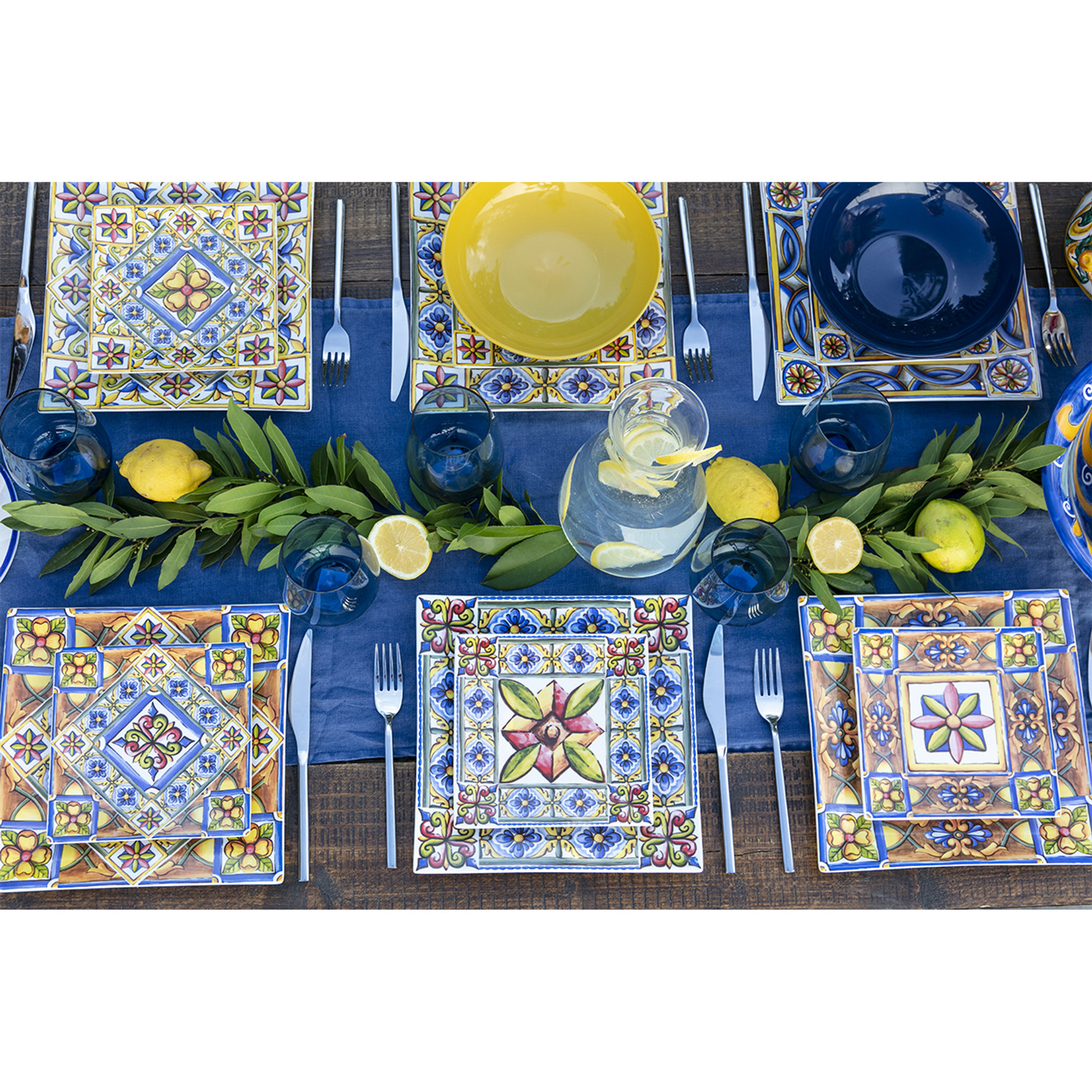 Juego de 6 platos cuadrados Coastal, colores surtidos Villa d'Este vista16