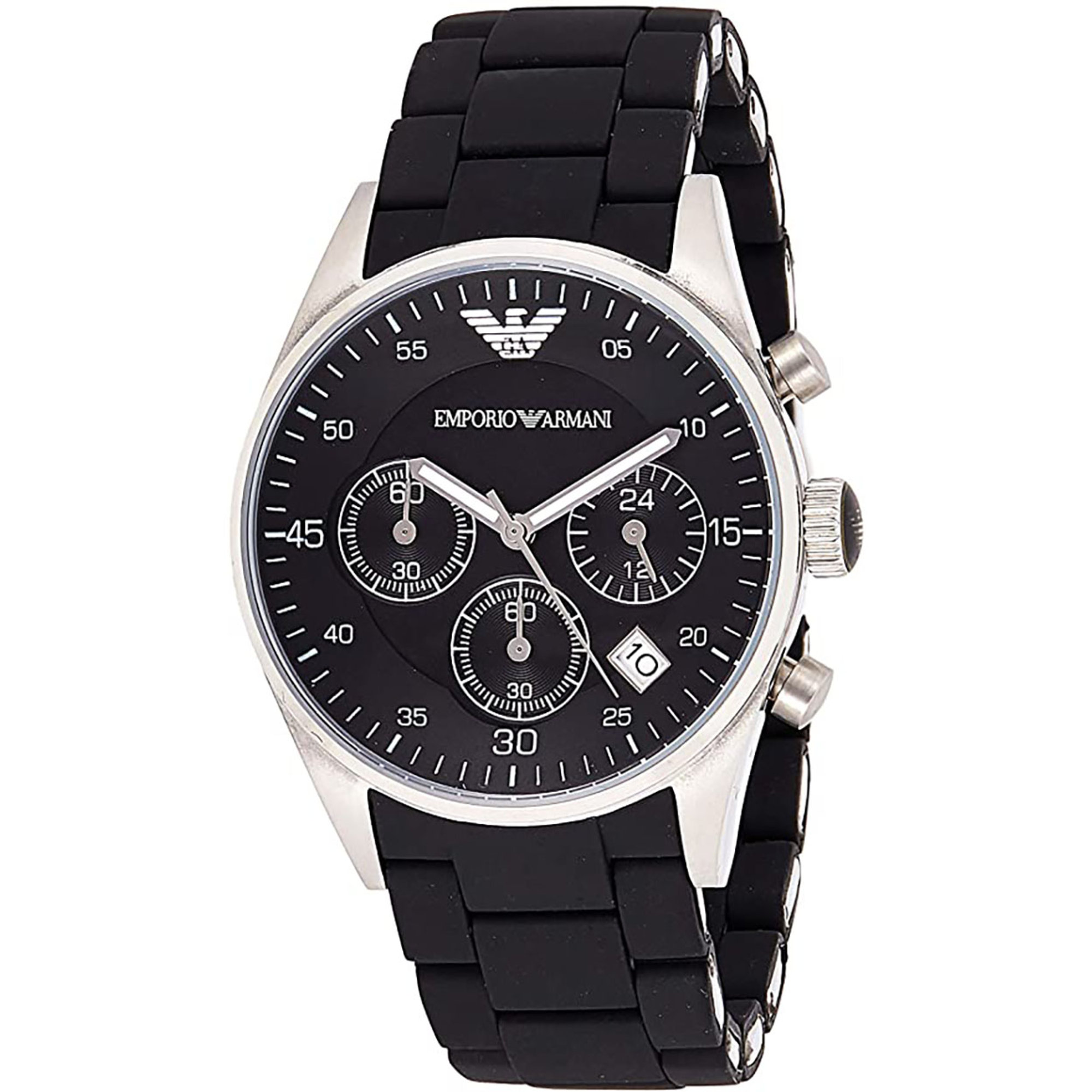 Orologio da polso Armani con cinturino in gomma nero Armani vista0