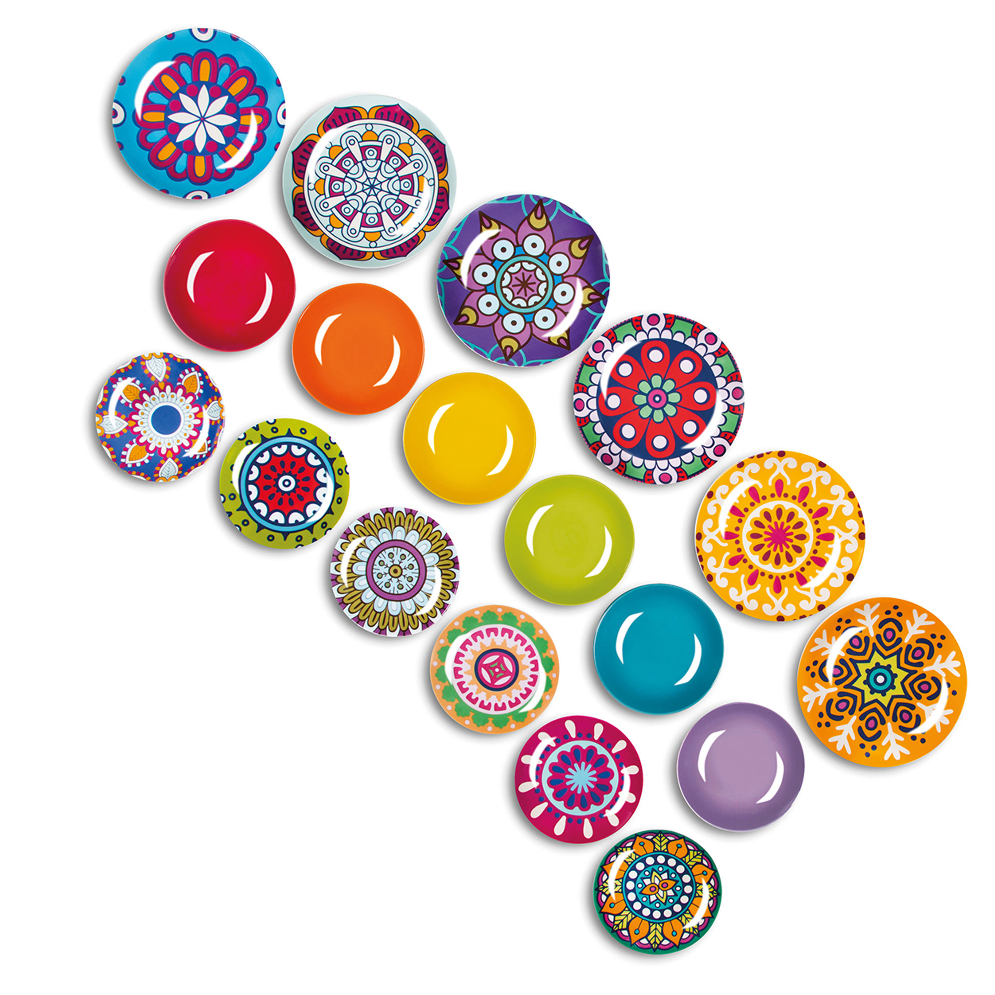 Servizio 18 piatti Mandala Etno, multicolore Tavola Mediterranea vista2