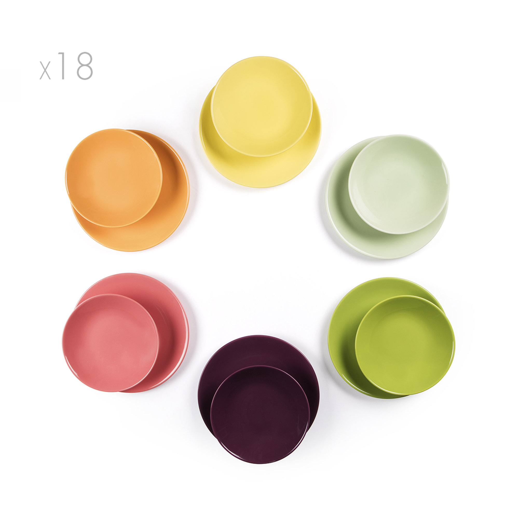 Servizio 18 piatti Tropicana, multicolore Tavola Mediterranea vista0