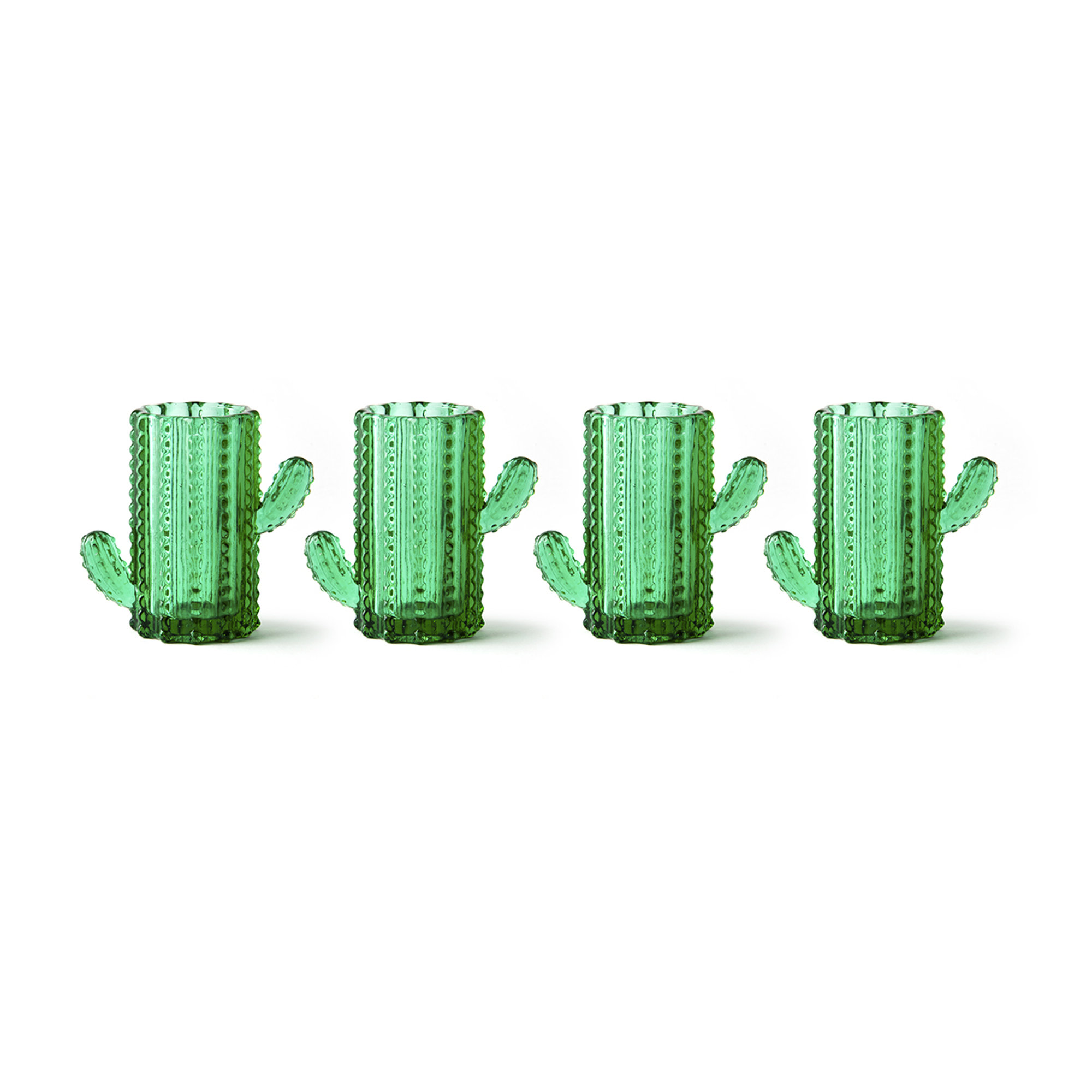 Set 4 bicchieri liquore Cactus, verde Tavola Mediterranea vista0