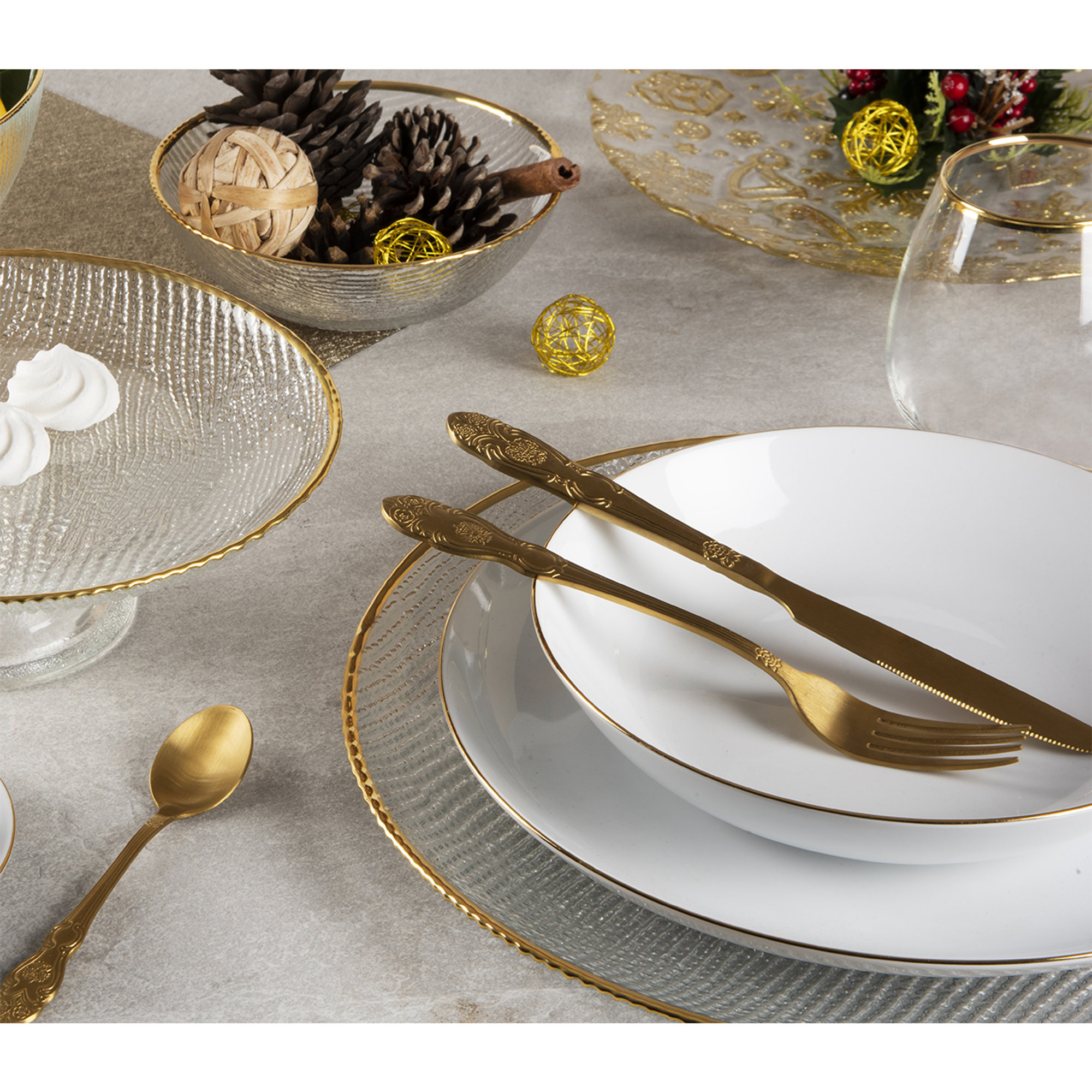 Set 4 posate Baroque, oro Tavola Mediterranea vista3