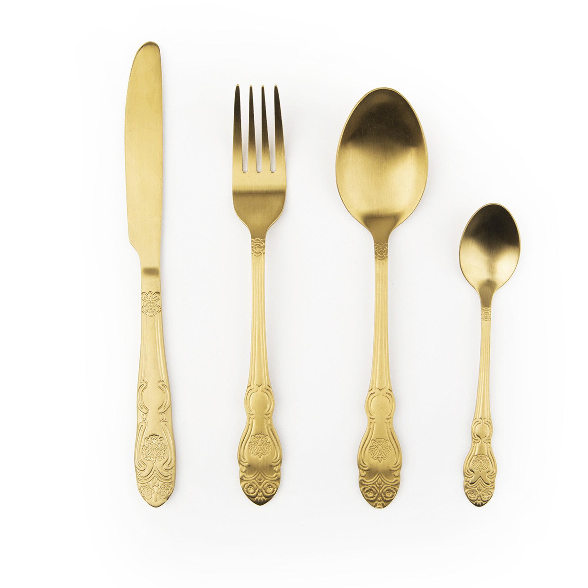 Set 4 posate Baroque, oro Tavola Mediterranea vista1