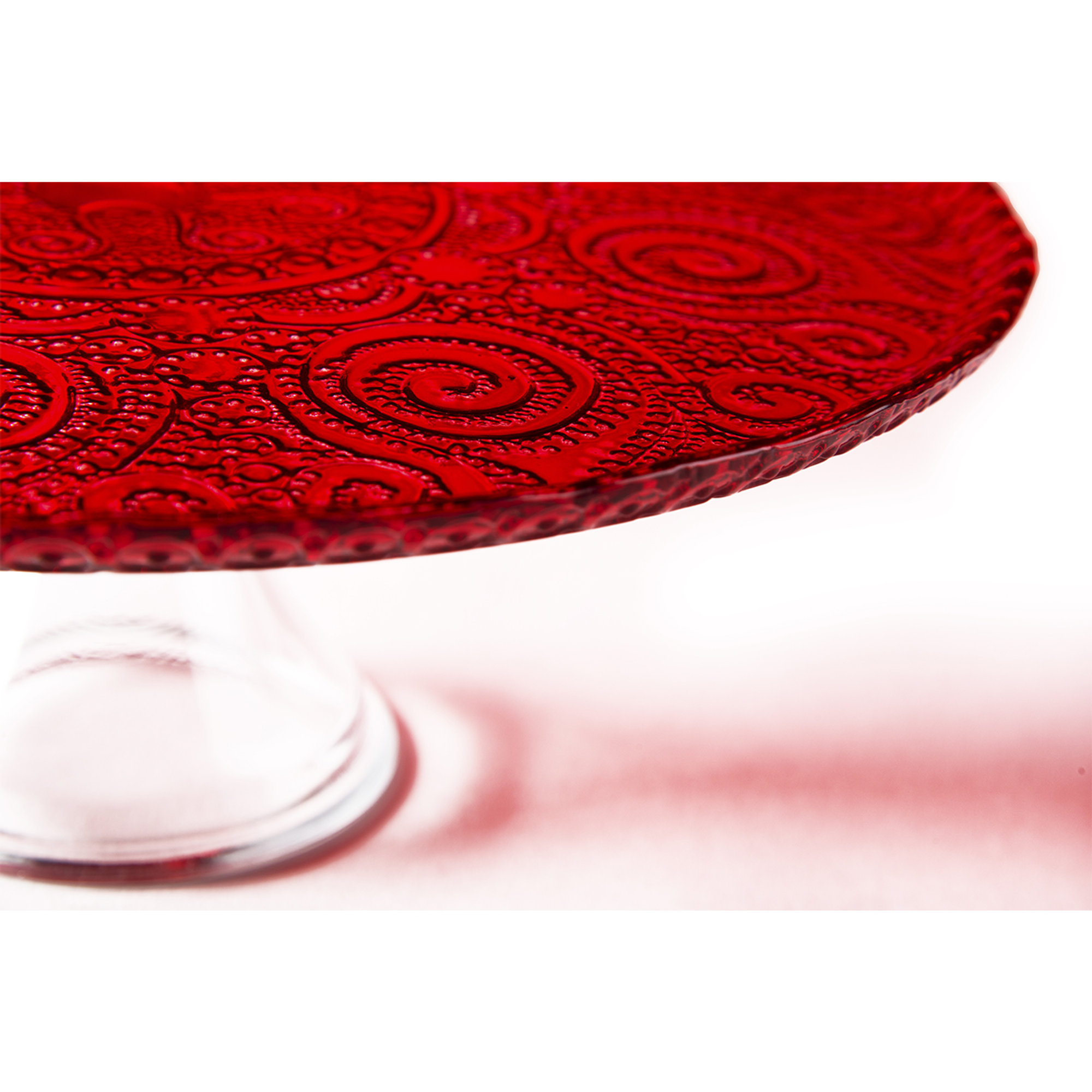 Alzata torta, rosso Tavola Mediterranea vista1