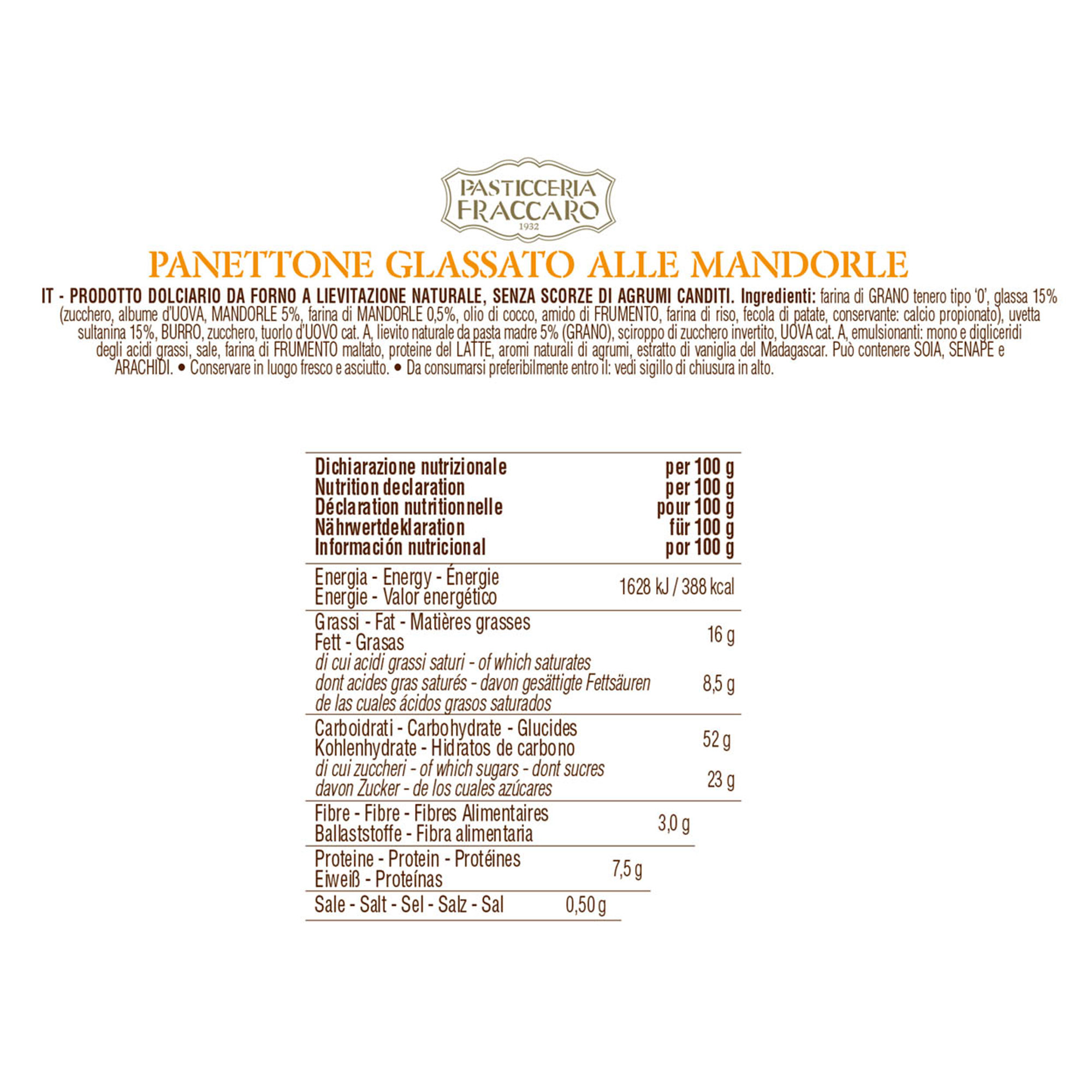 Panettone alle Mandorle 750 gr Fraccaro vista2