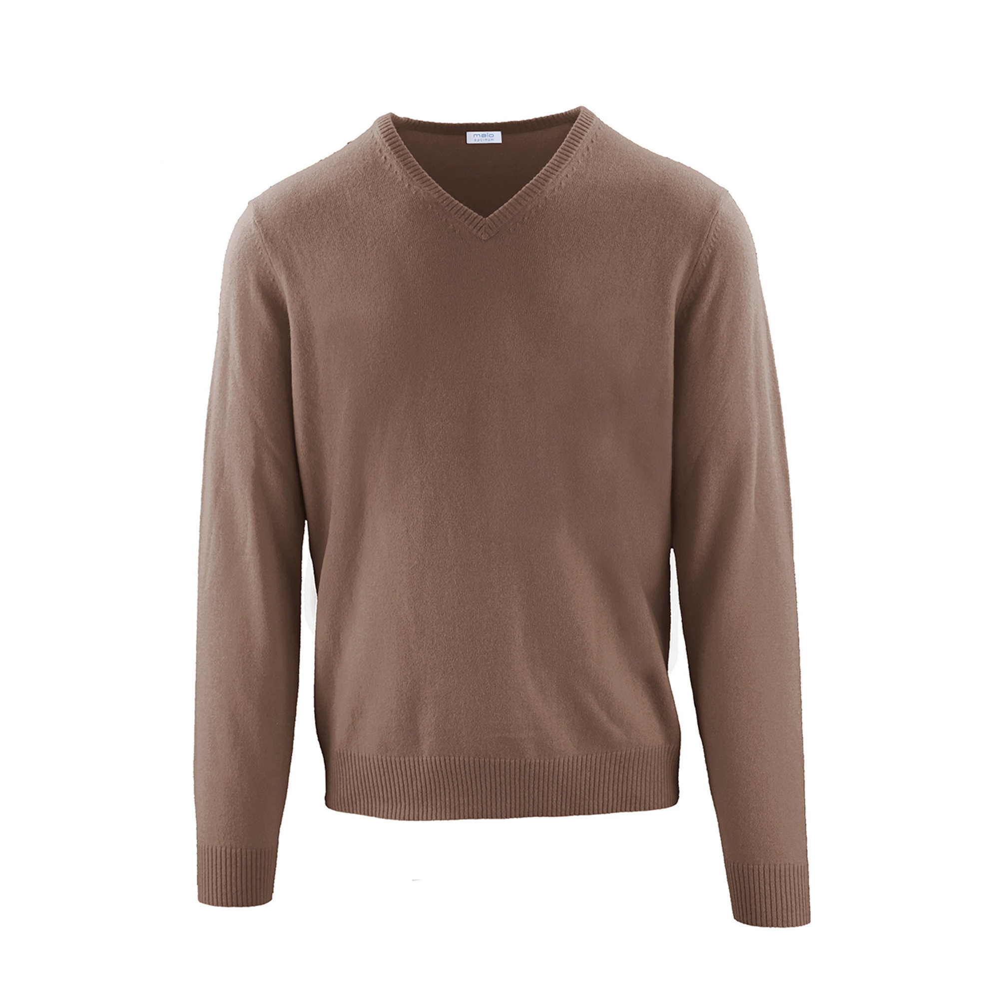 Maglia in lana e cachemire con collo a V nocciola MALO OPTIMUM vista1