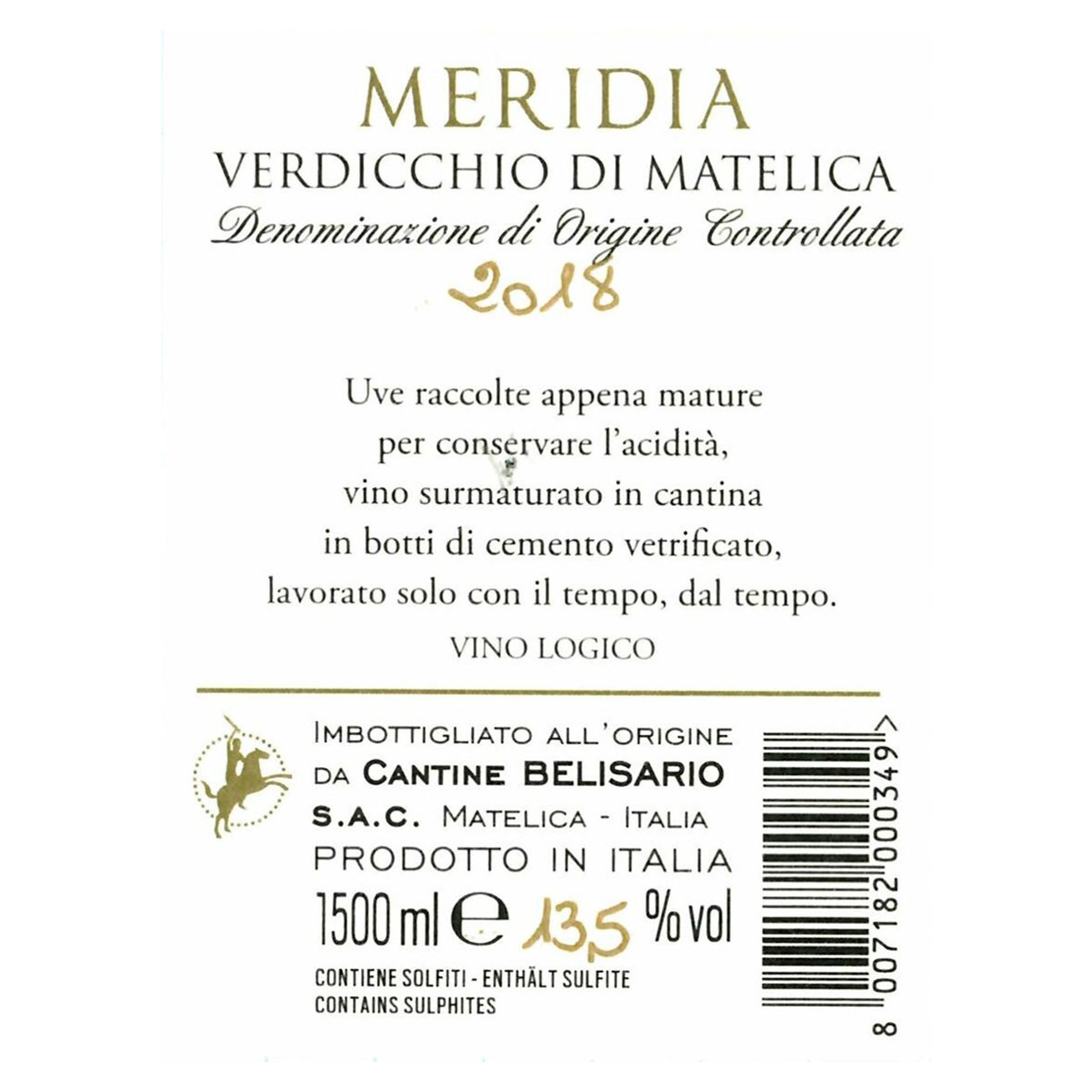 1 bottiglia Magnum - Meridia Verdicchio di Matelica DOC 2021 Cantine Belisario vista1