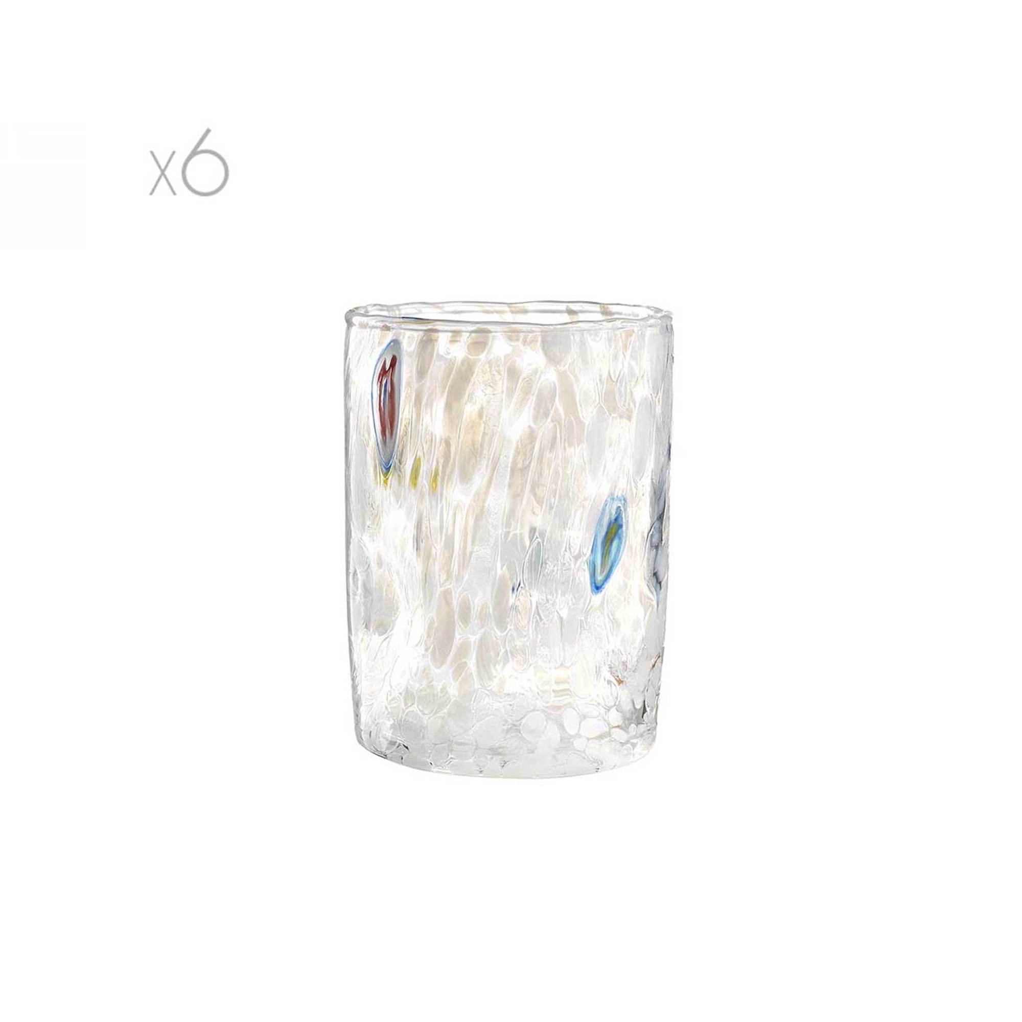 Murrine set 6 bicchieri acqua h.10 cm, bianco Le Murrine vista0