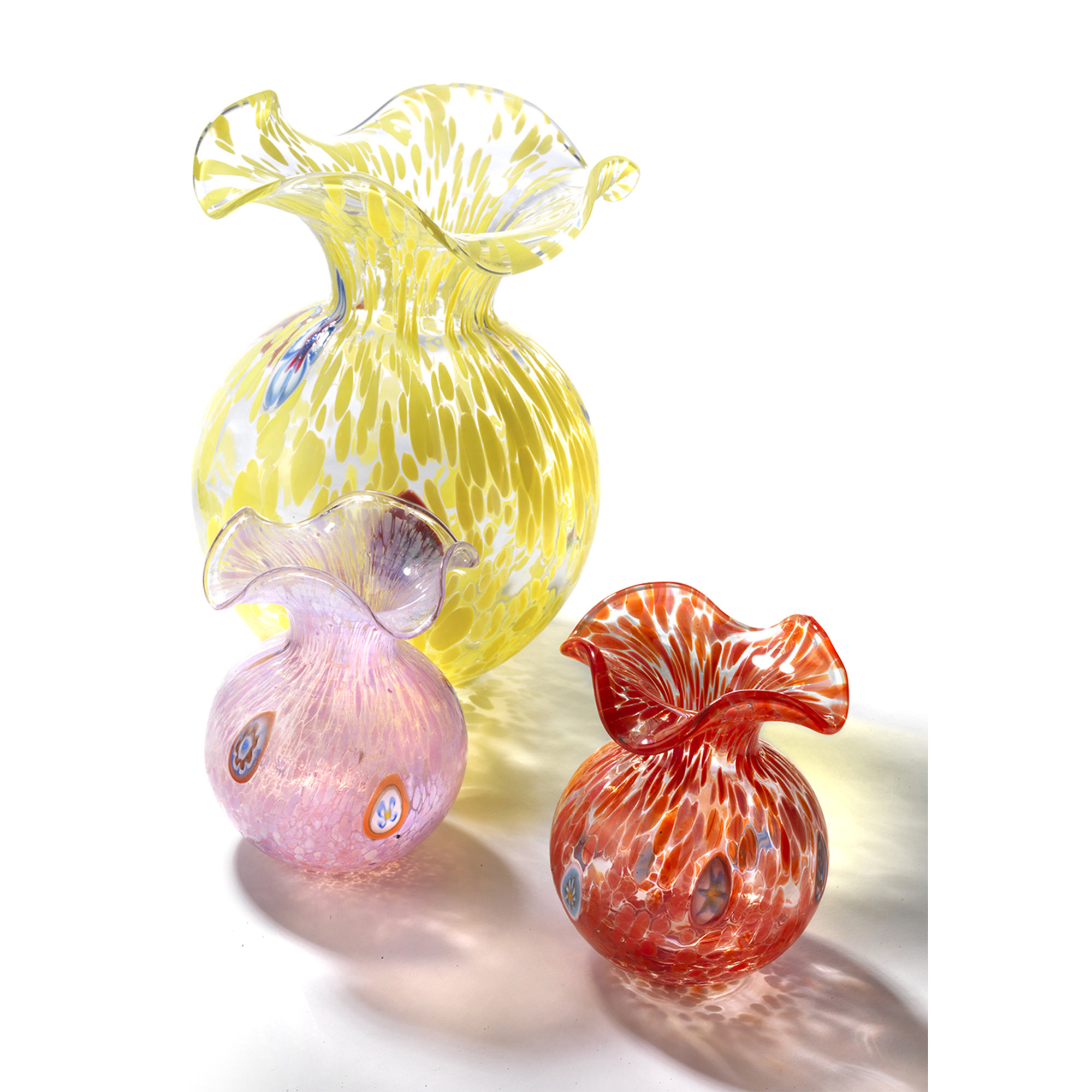 Murrine vaso tavola h.25 cm, rosso Le Murrine vista1