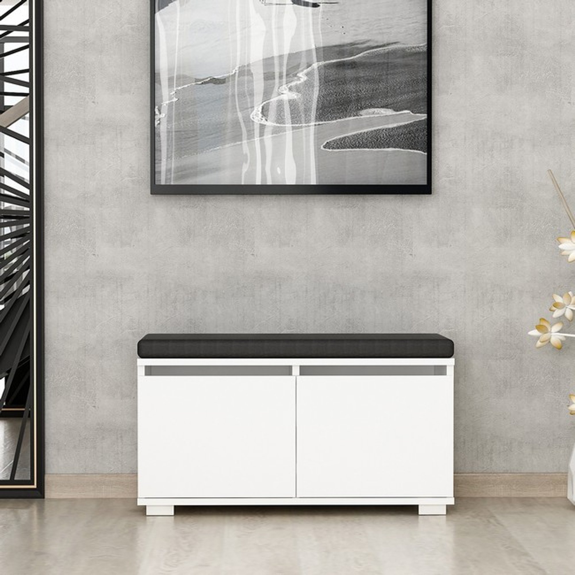 Drago - Zapatero - Blanco - 80 x 35 x 42 cm Homemania vista0