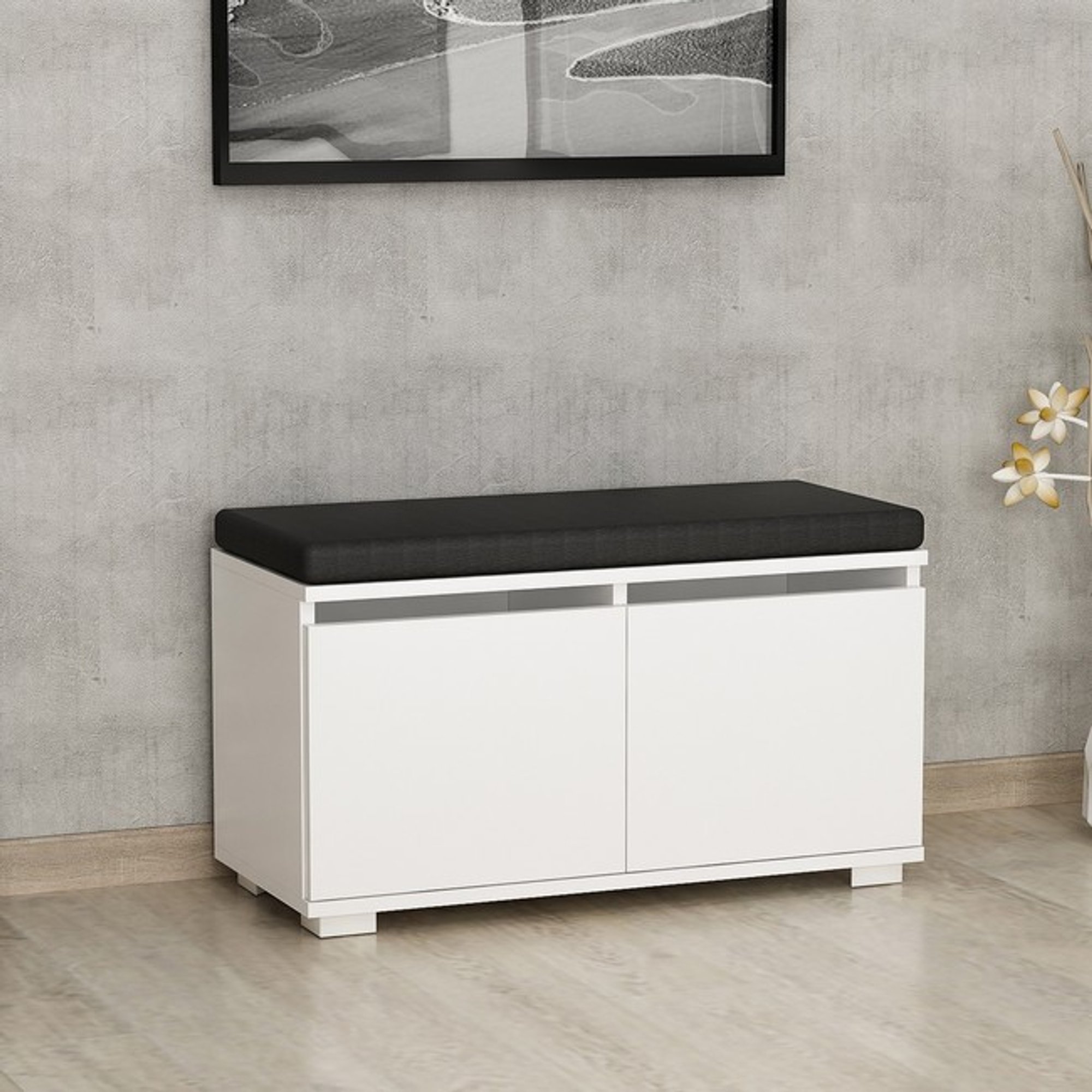Drago - Zapatero - Blanco - 80 x 35 x 42 cm Homemania vista2