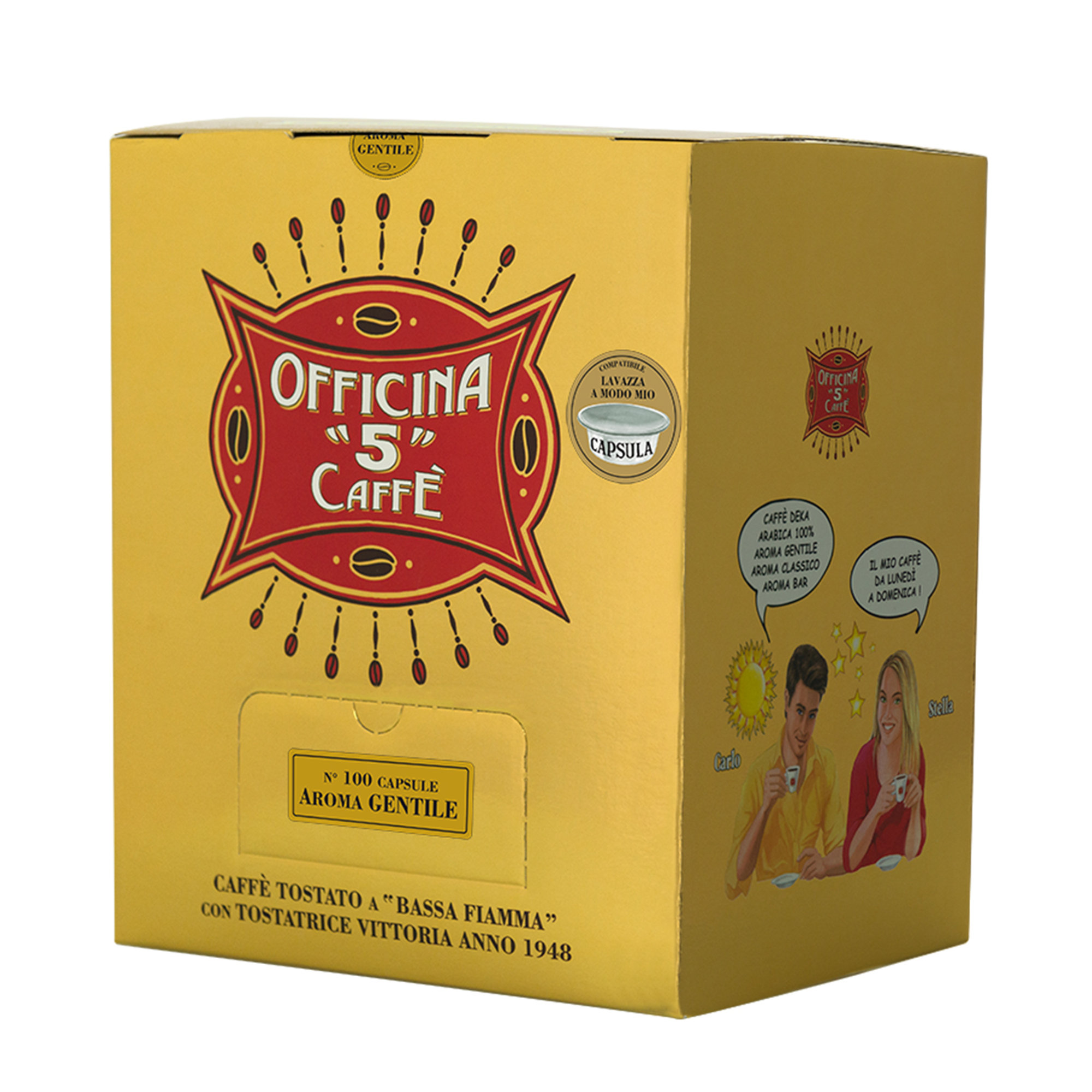 100 capsule - Compatibile Lavazza A Modo Mio "Aroma Gentile" Officina 5 Caffè vista0