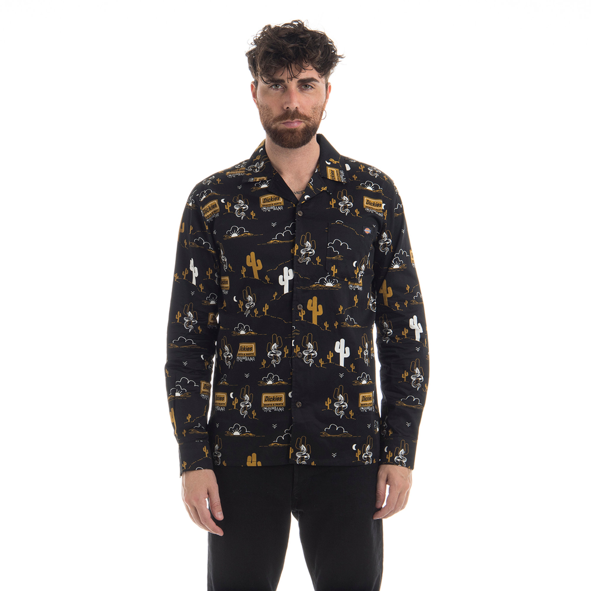 Camicia Bettles AOP nera Dickies vista0