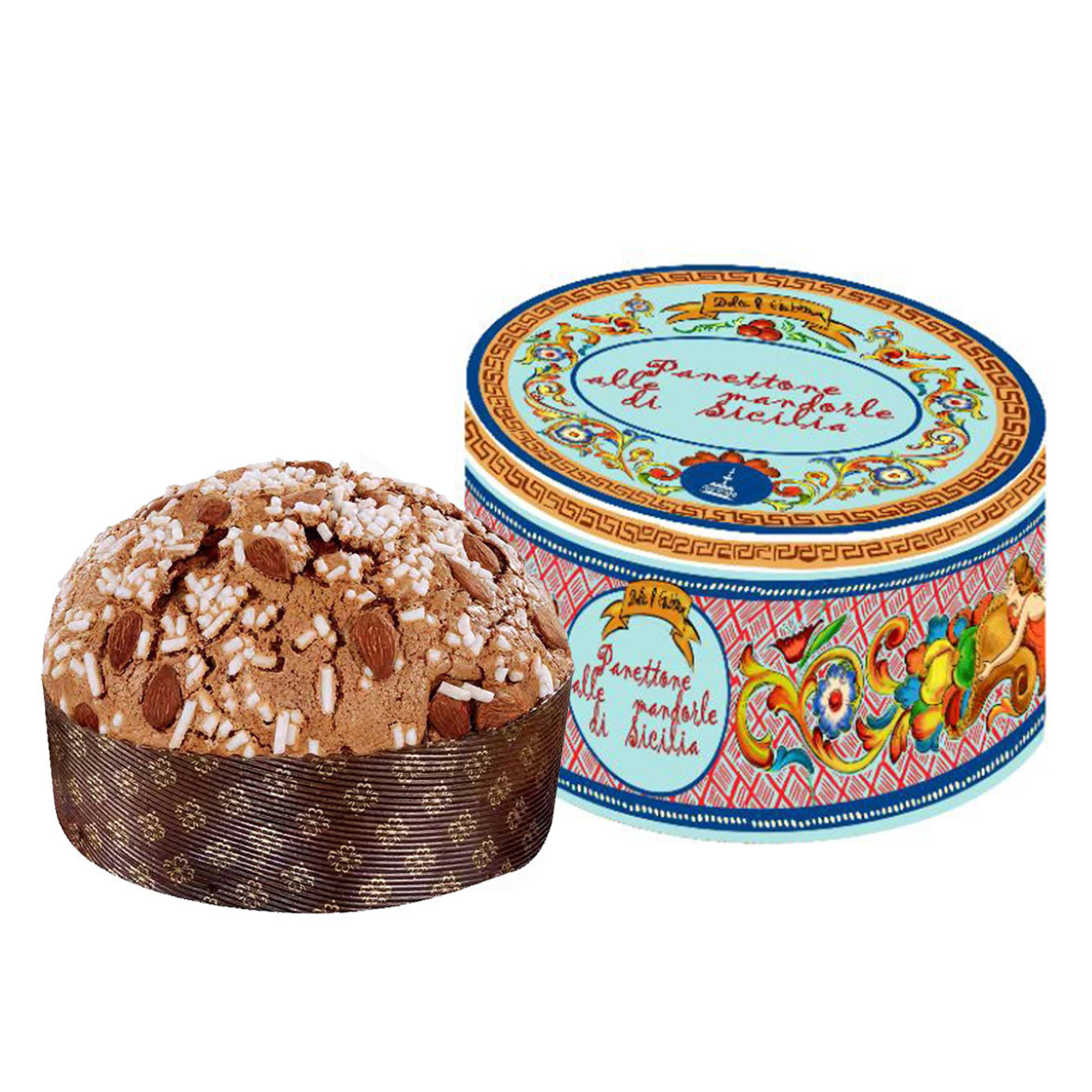 Panettone alle Mandorle Dolce & Gabbana 1 kg in latta Fiasconaro vista0