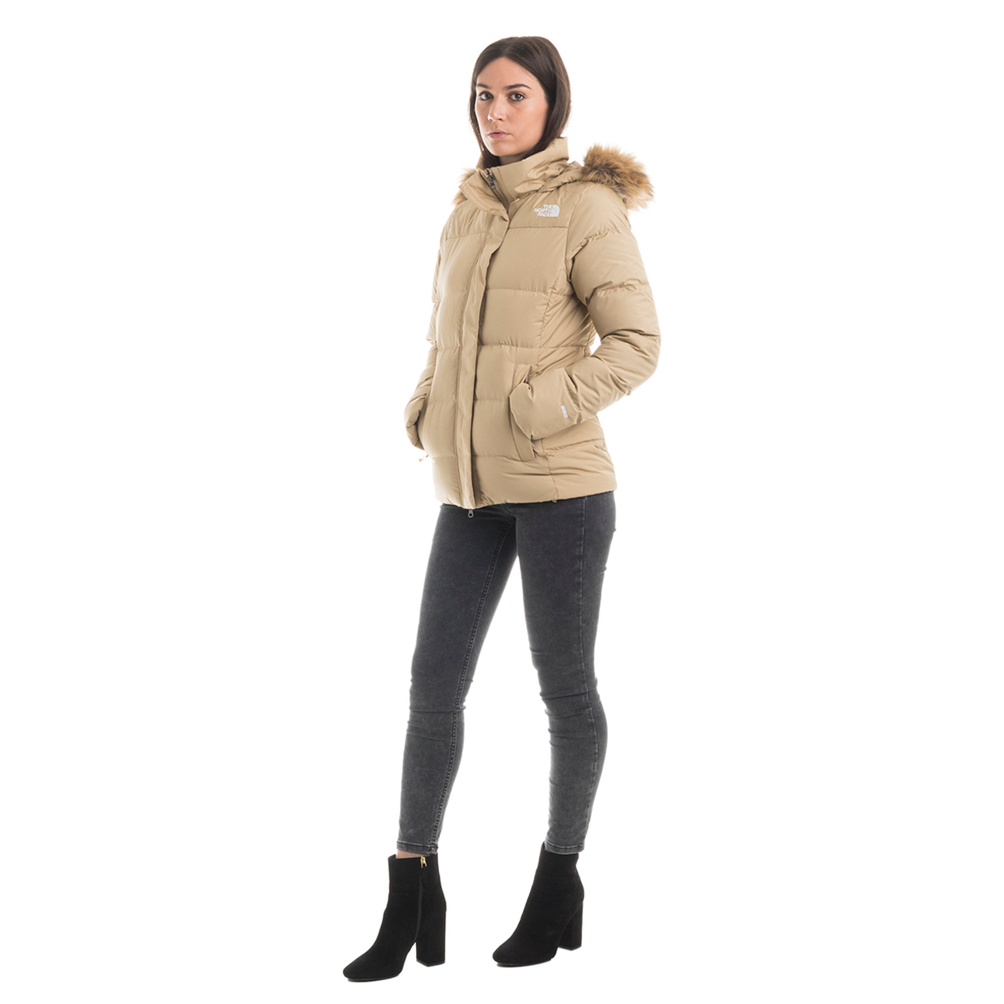 The North Face Piumino Gotham con cappuccio beige The North Face vista3
