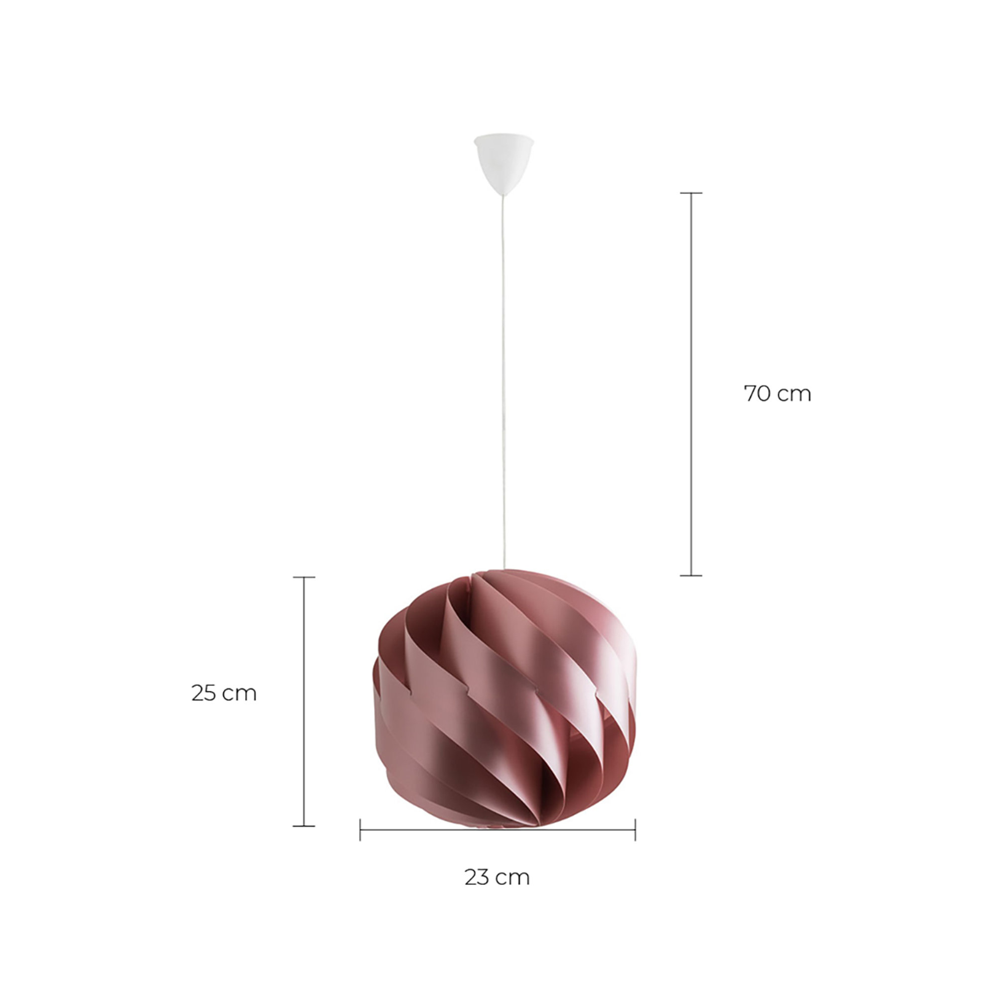 Lampada a sospensione E27 1x60W SHELL, rosa Rossini illuminazione 23 vista1