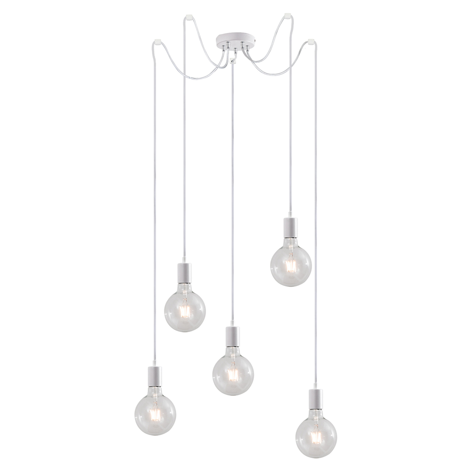 Lampada a sospensione E27 5x75W ERKEL, bianco Rossini illuminazione 23 vista0