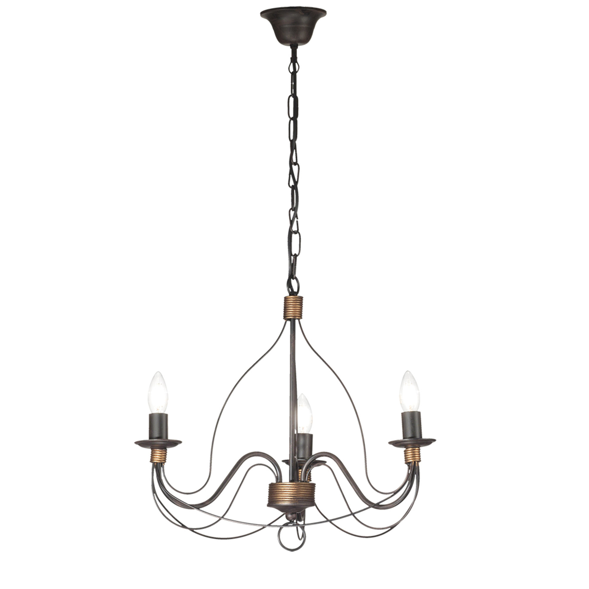 Lampada a sospensione metallo laccato FELICE, nero/oro Rossini illuminazione 23 vista0