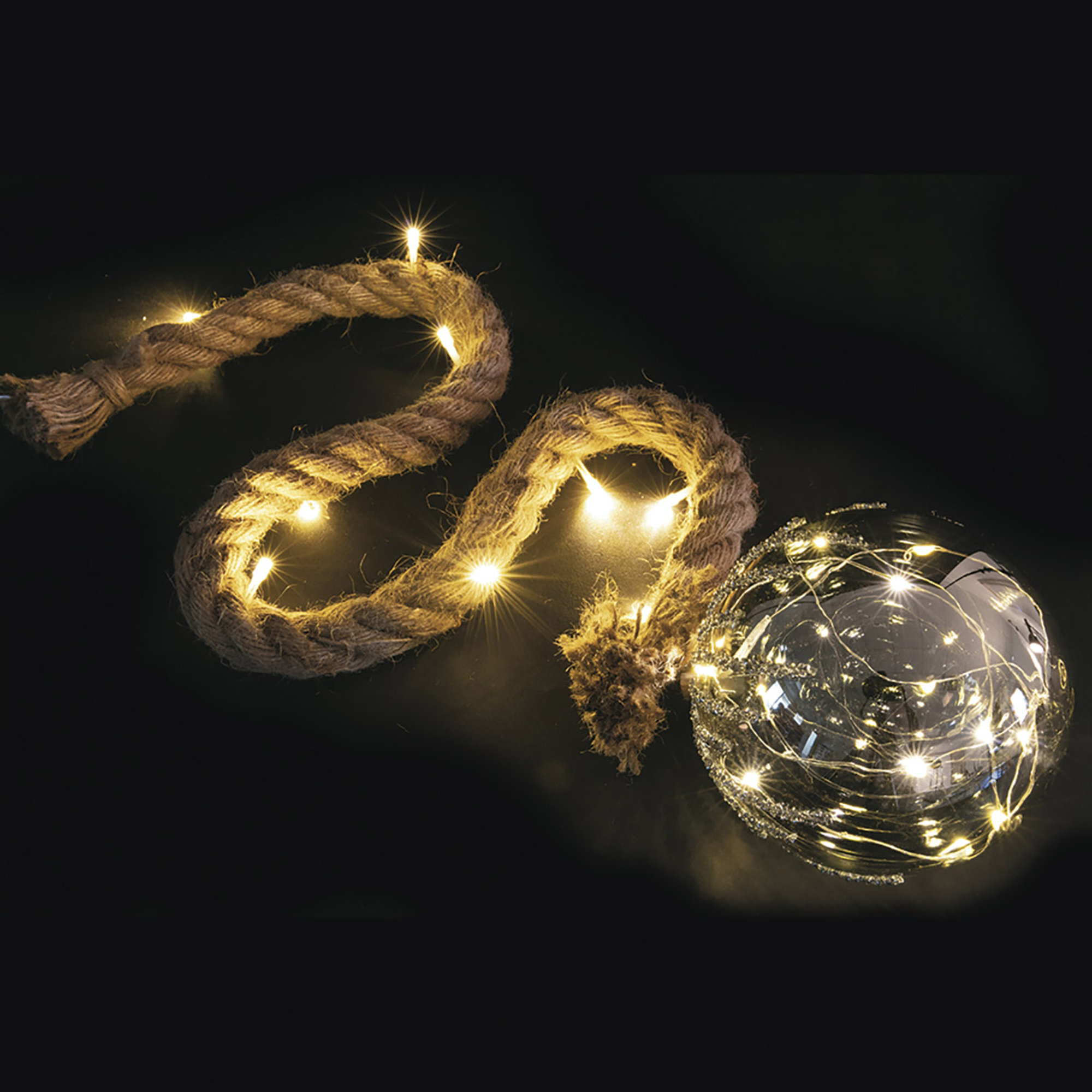 Xmas Palla luminosa con corda 19 led, argento Villa D'Este Home Tivoli 1996 vista3