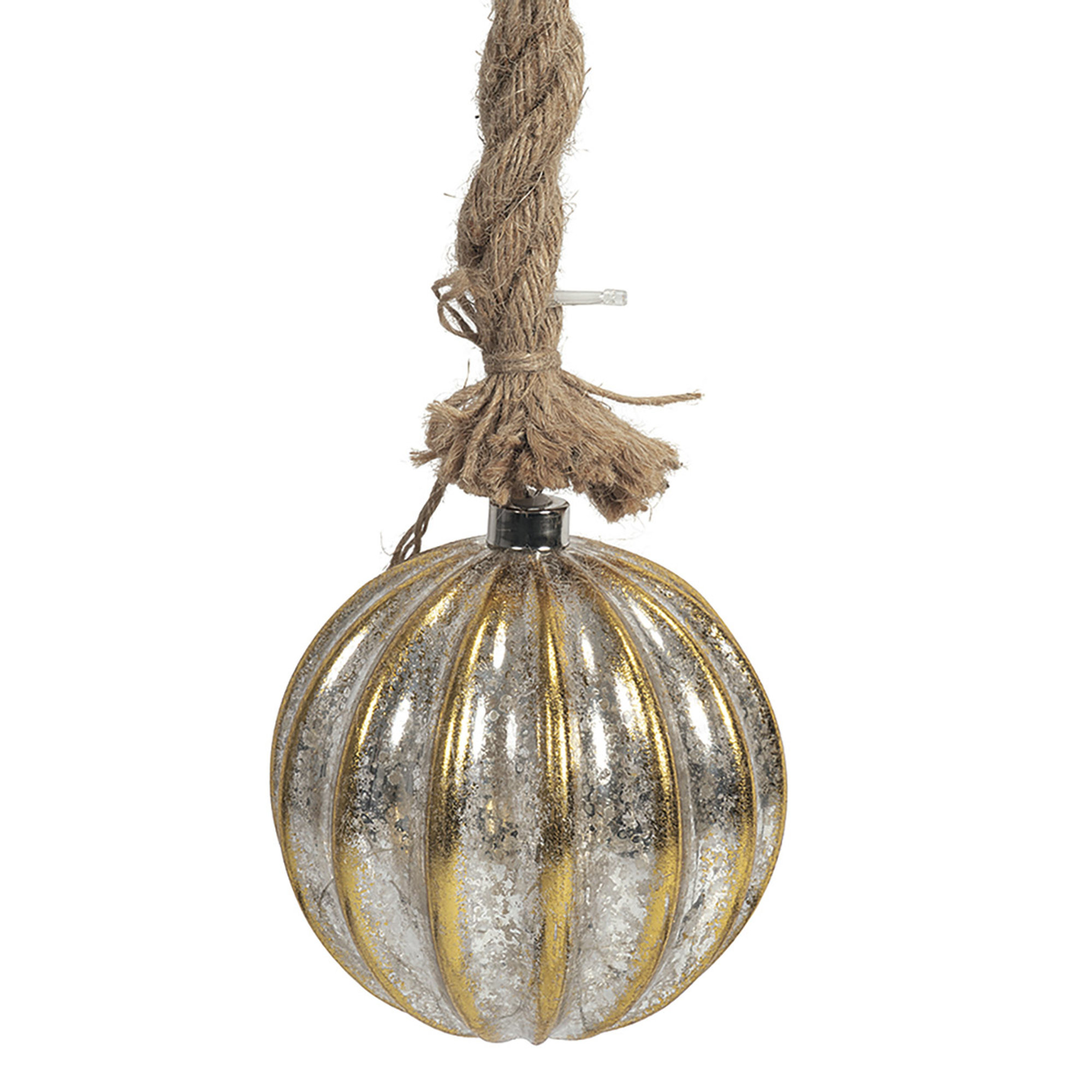 Xmas Palla luminosa con corda decor righe 24 led, oro Villa D'Este Home Tivoli 1996 vista1