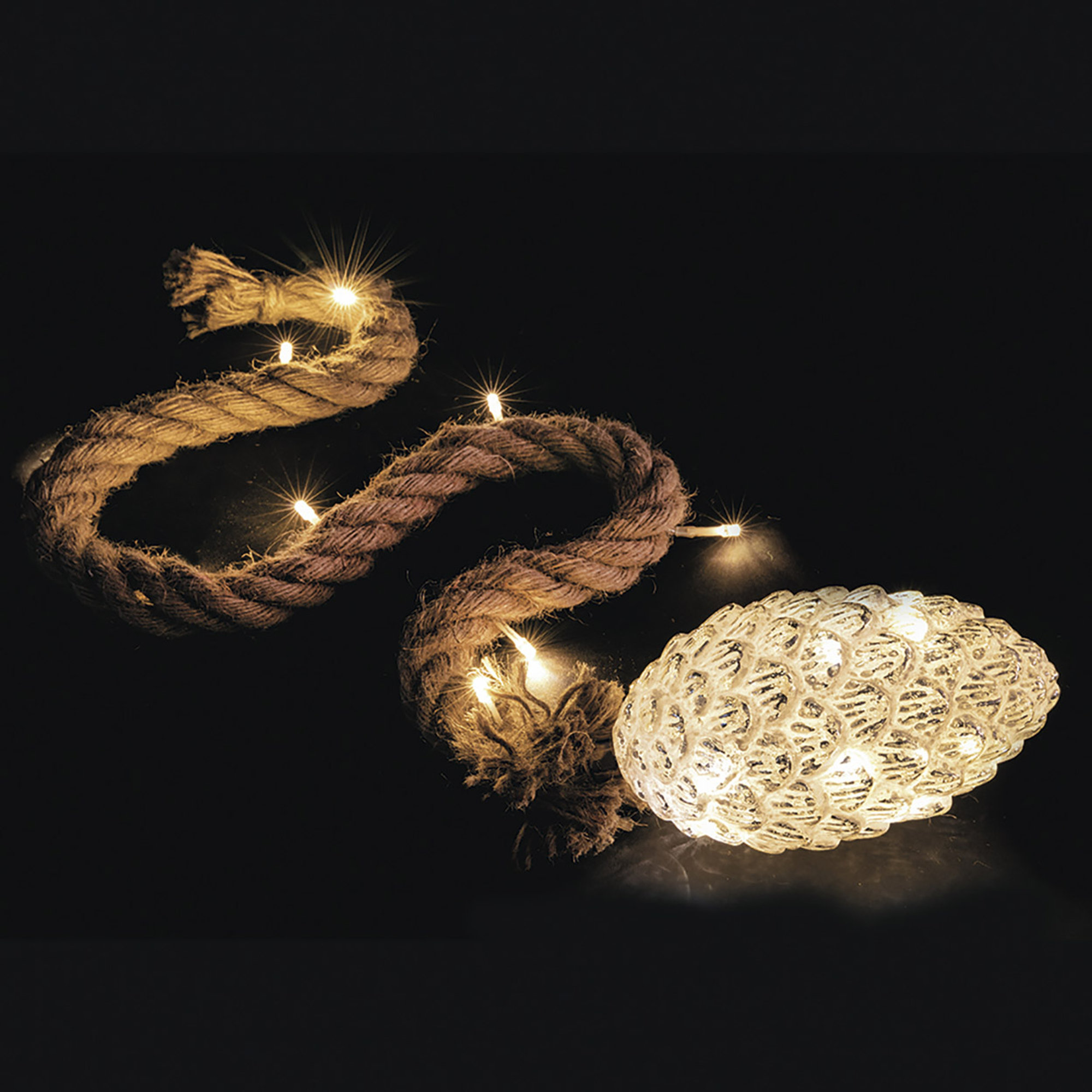 Xmas Lysende kogle med snor 19 LED, hvid Villa D'Este Home Tivoli 1996 vista2