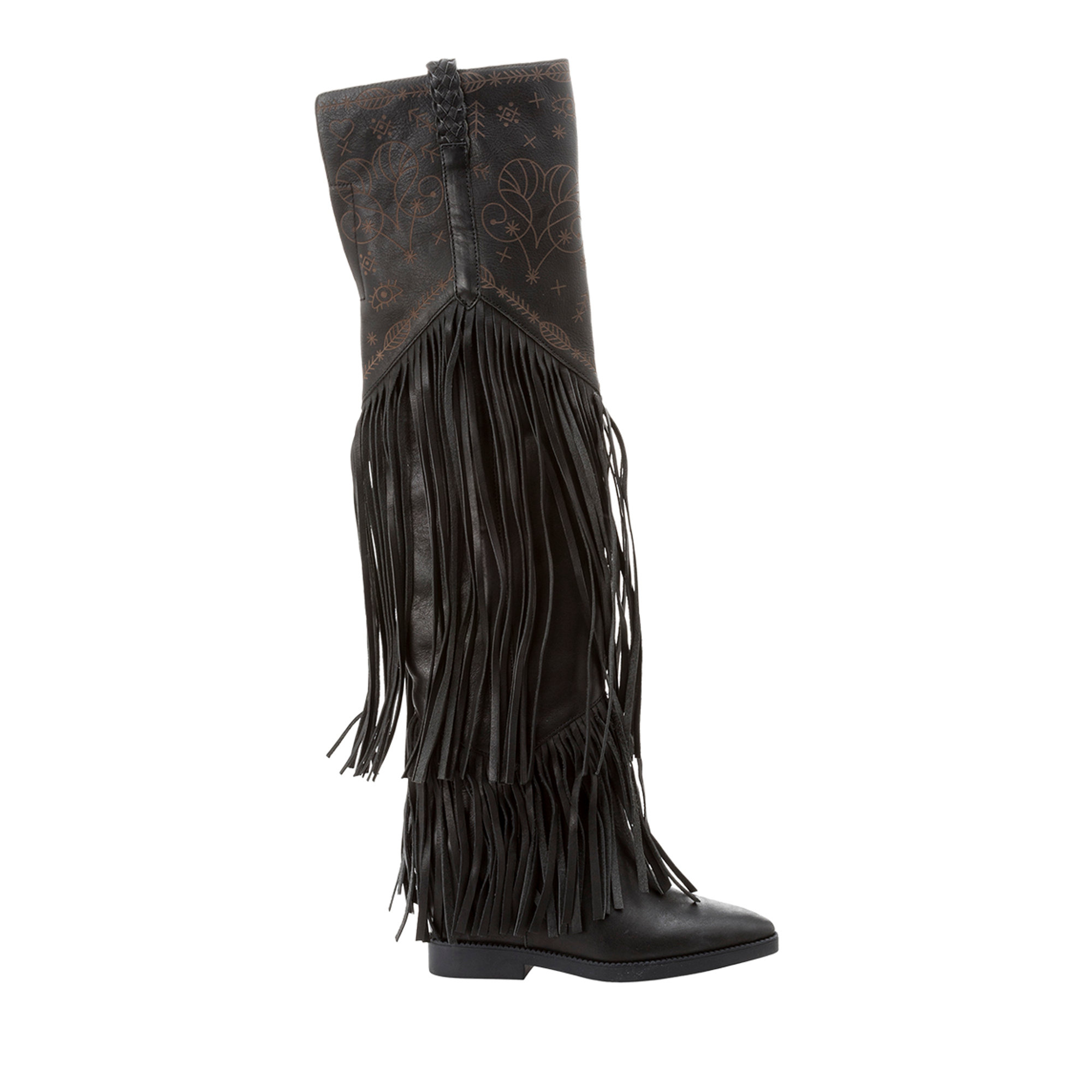 Stivali over the knee con frange neri Ash vista0