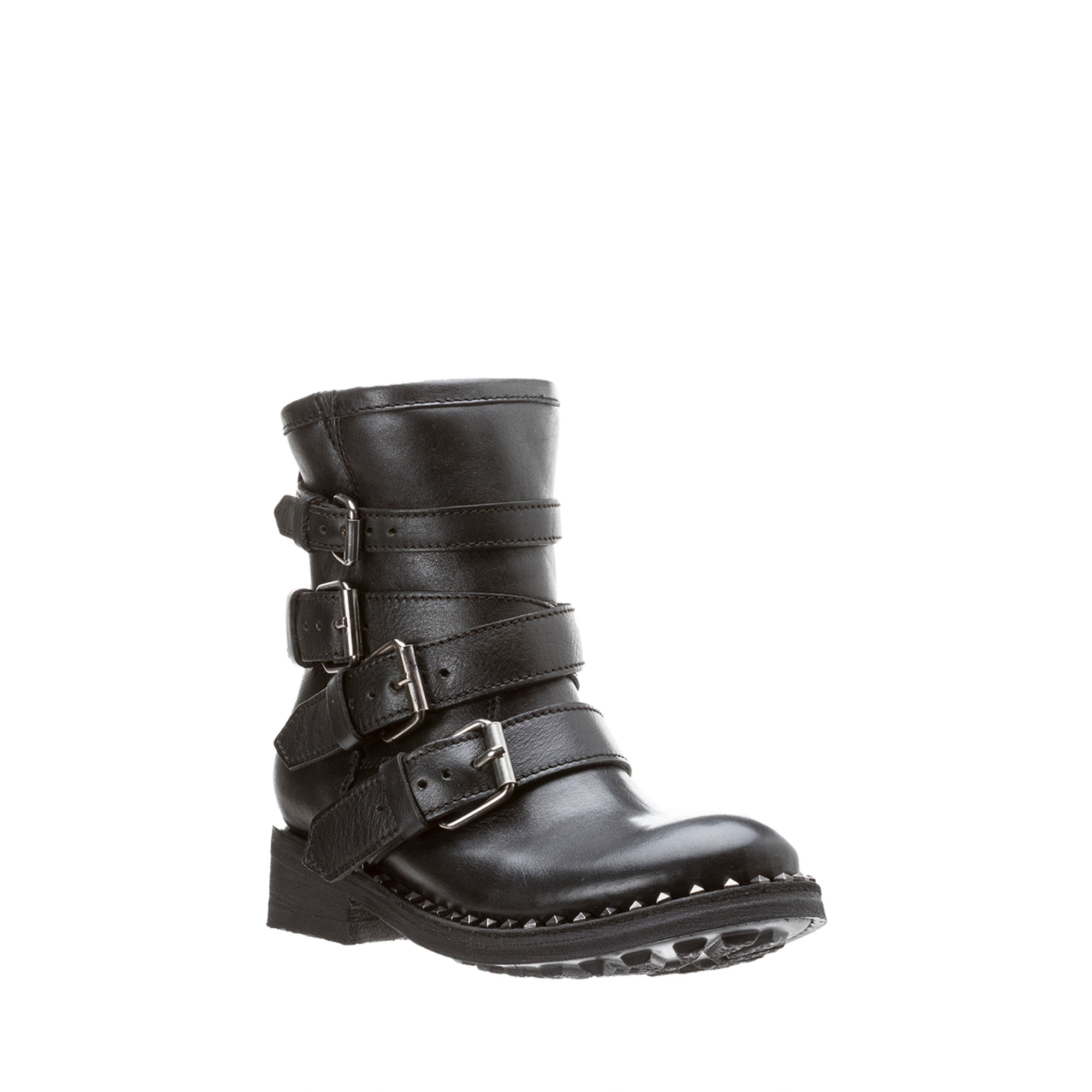 Biker con cinturini e borchie neri Ash vista1