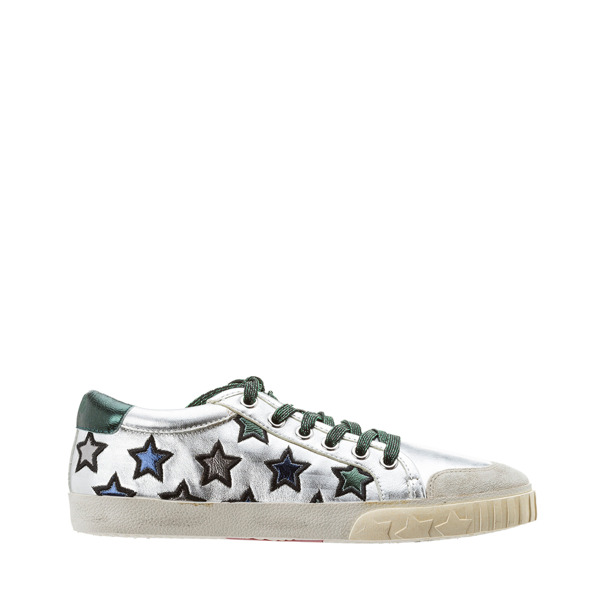 Sneakers con stelle argento e verde Ash vista0