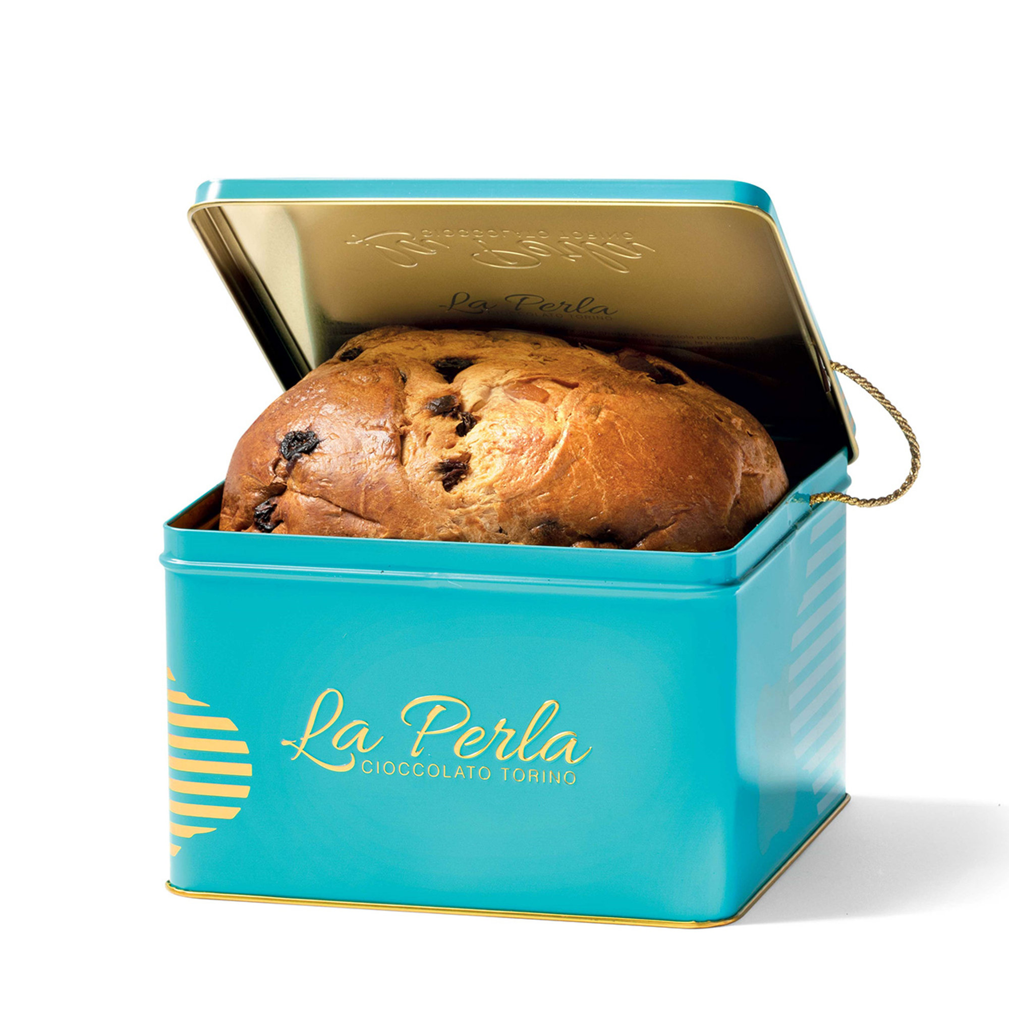 "La Latta da collezione" - confezione con Panettone e tartufi assortiti La Perla di Torino vista1