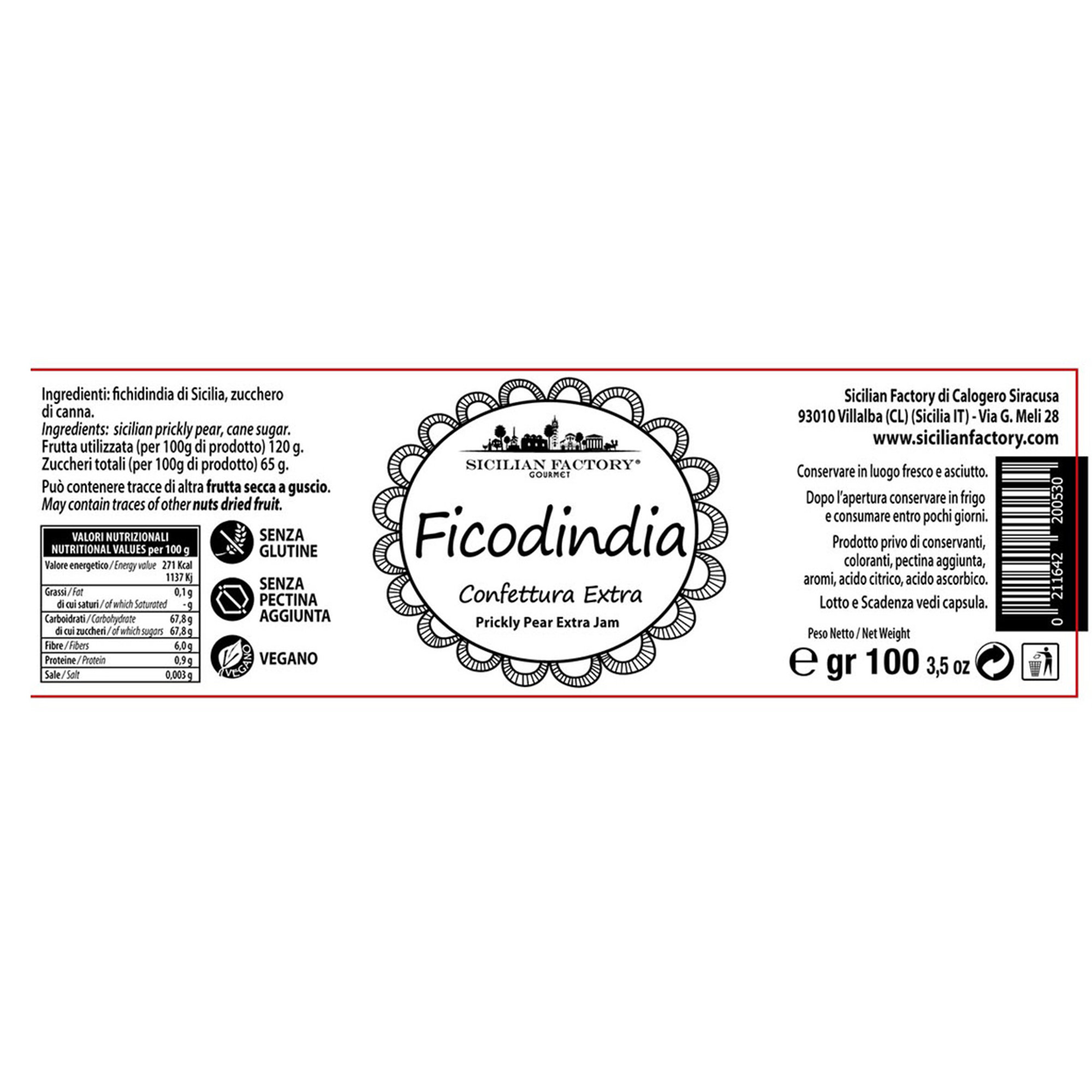 « Dream Bag 4" : Confiture d'Orange amère 100 gr - Confiture de Figue de Barbarie 100 gr - 2 barres Chocolat Modica IGP Figues 100 gr - 2 barres Orange IGP Chocolat Modica 100 gr Sicilian Factory vista4