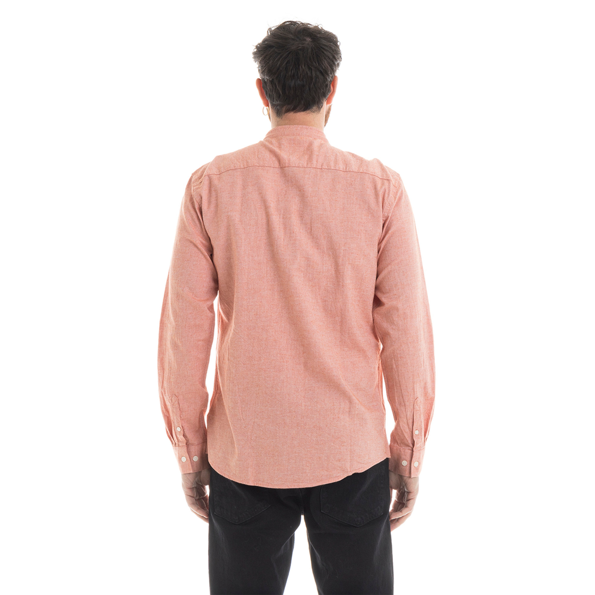 Camicia con collo alla coreana salmone Minimum vista3