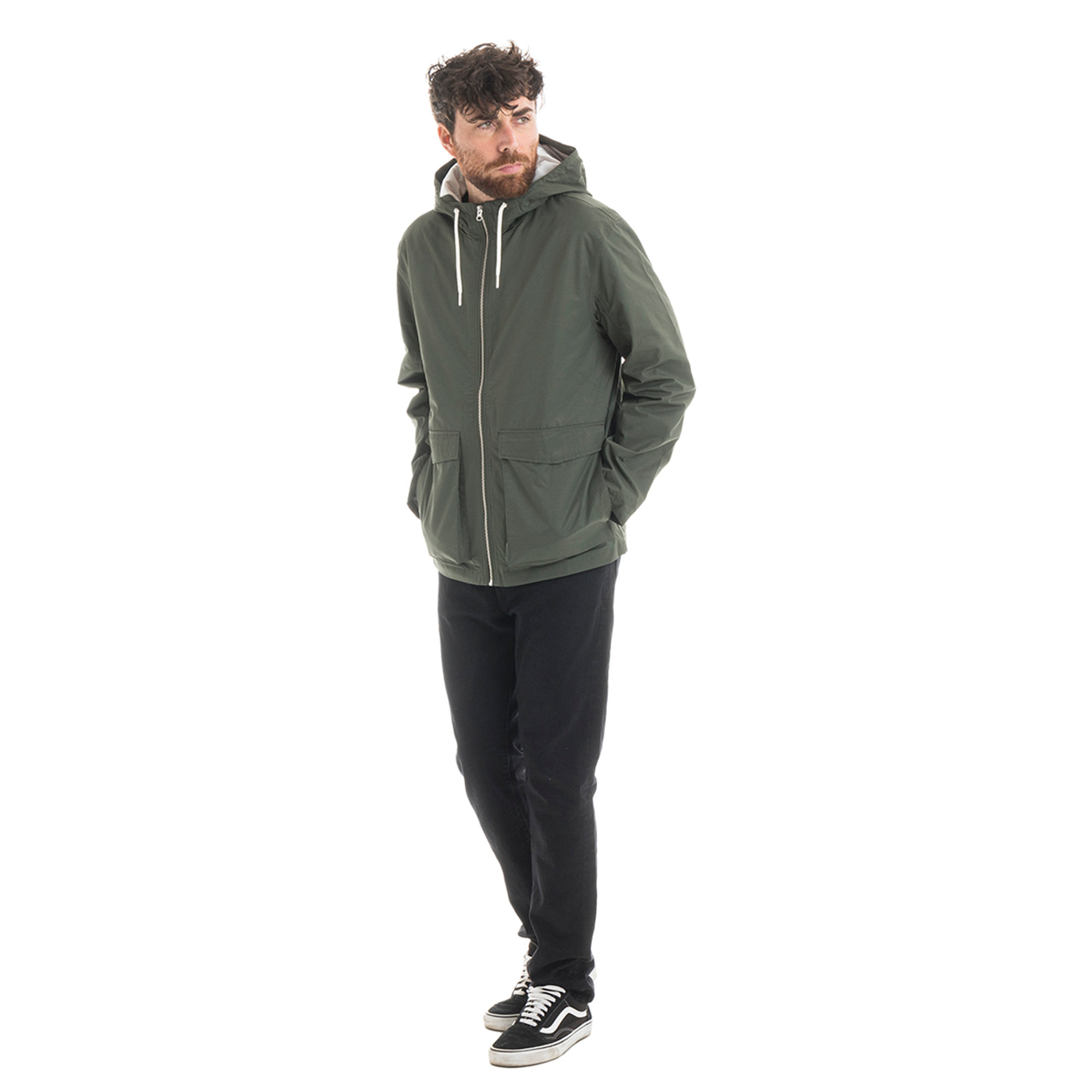 Giubbotto con cappuccio fisso verde militare Minimum vista2